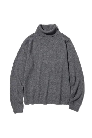 100% Cashmere Turtleneck Jumper In Gray