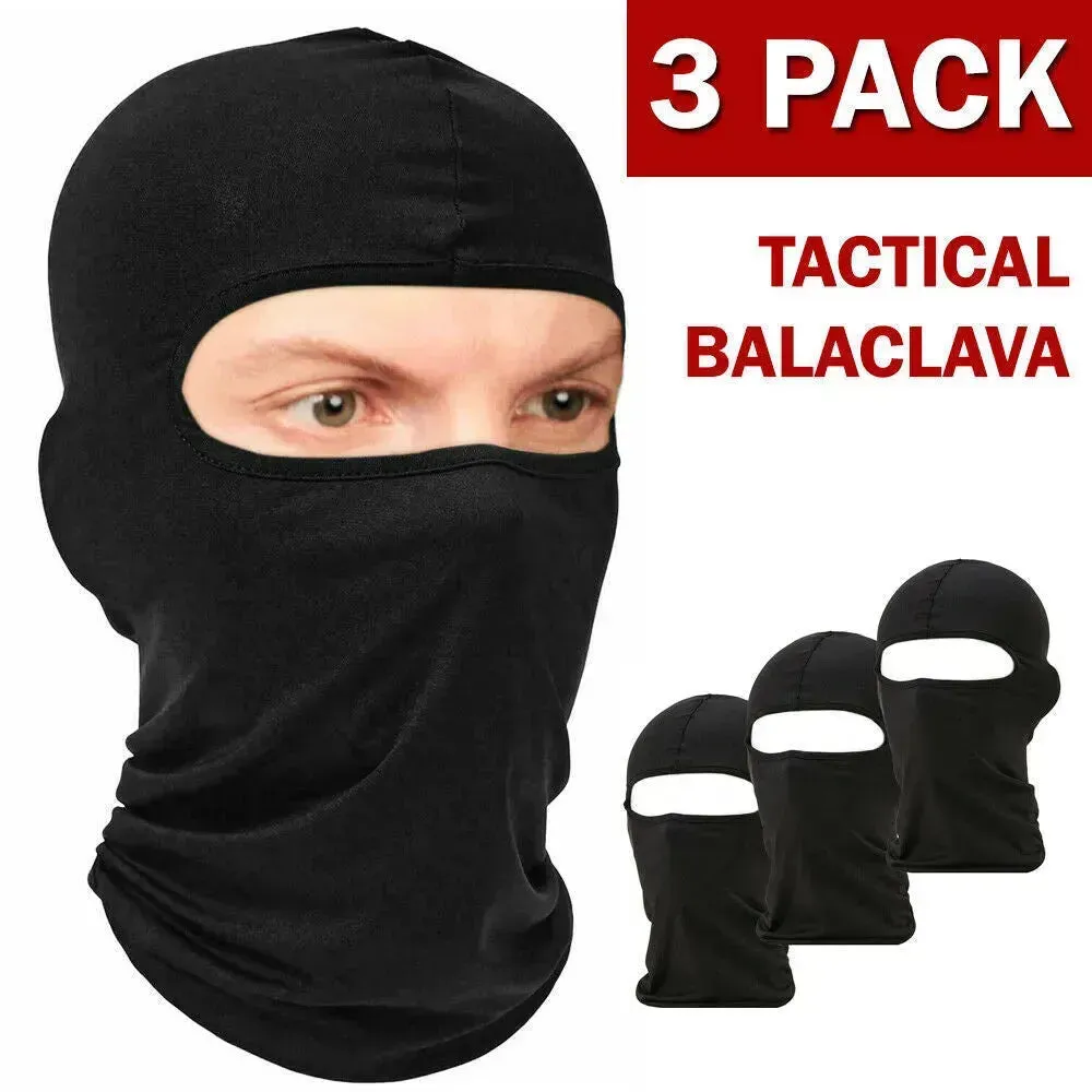 3 Pack Tactical Balaclava Thin Full Face Mask Lightweight Motorcycle Warmer Ski