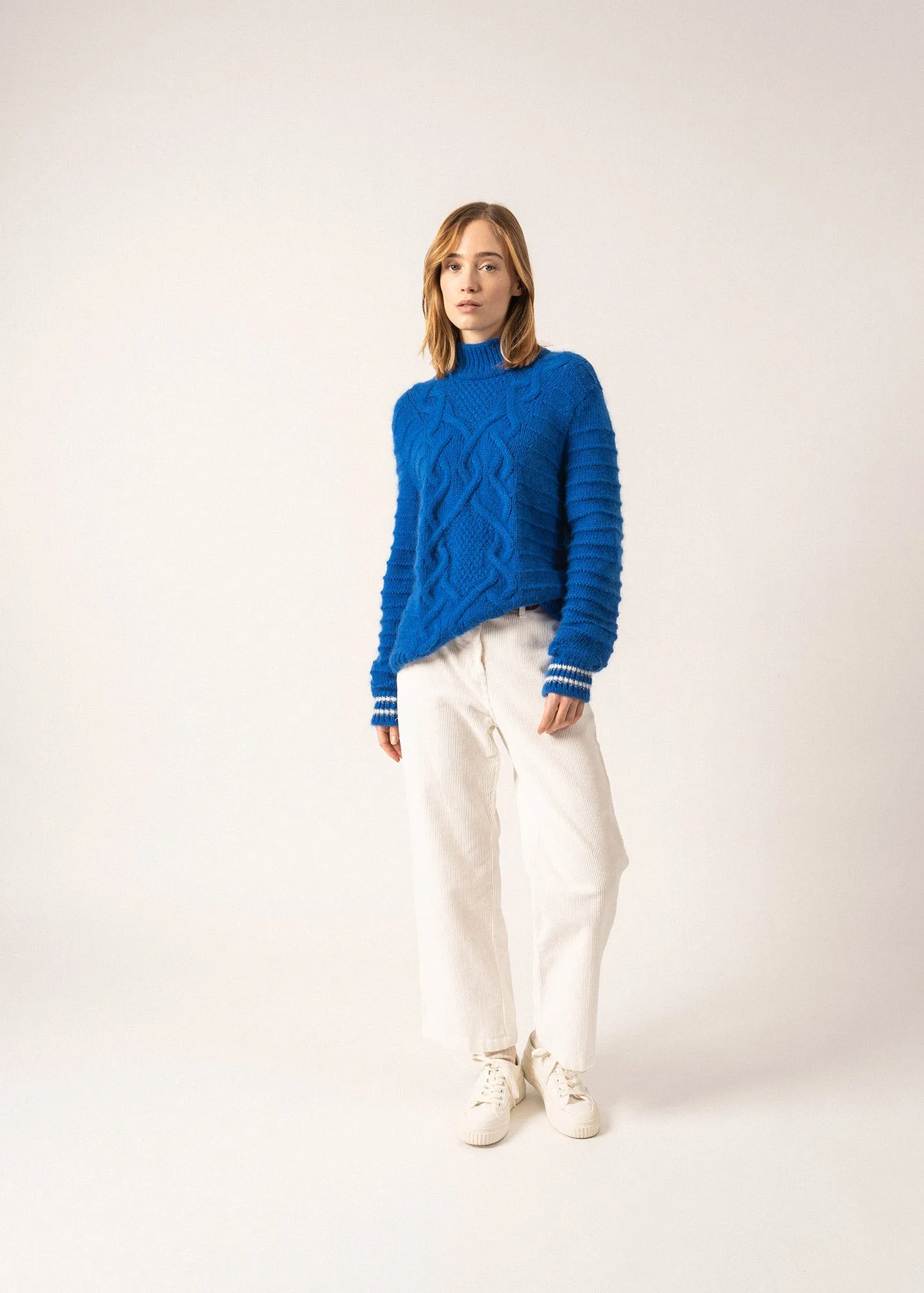 Alpes High-neck Jumper - in wool, with twisted details (GITANE)