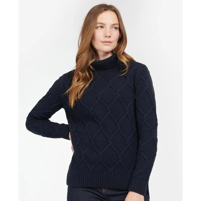 Barbour Burne Ladies Roll Neck Jumper - Navy