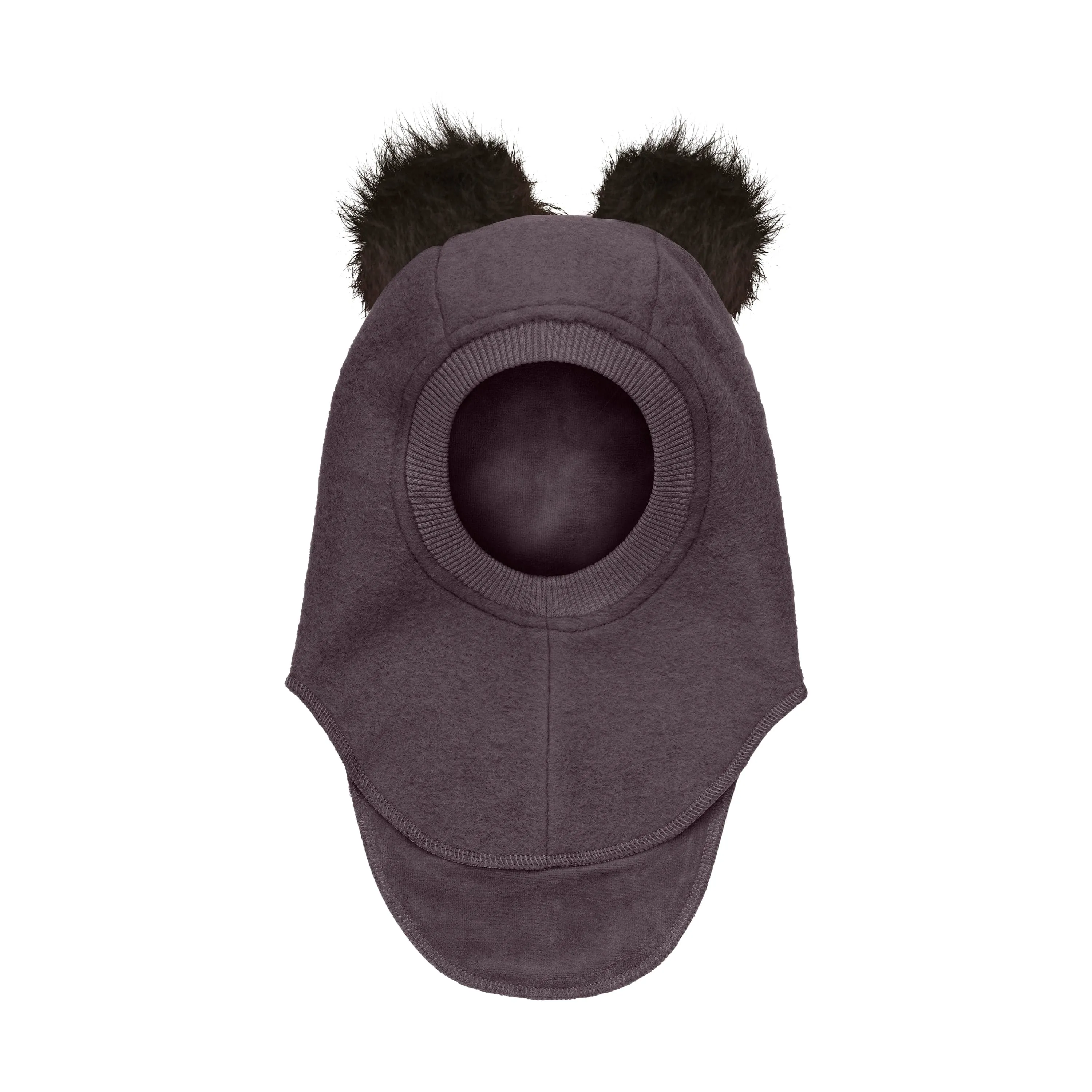 BIG BEAR Balaclava Wool Alpaca Pompoms Raisin