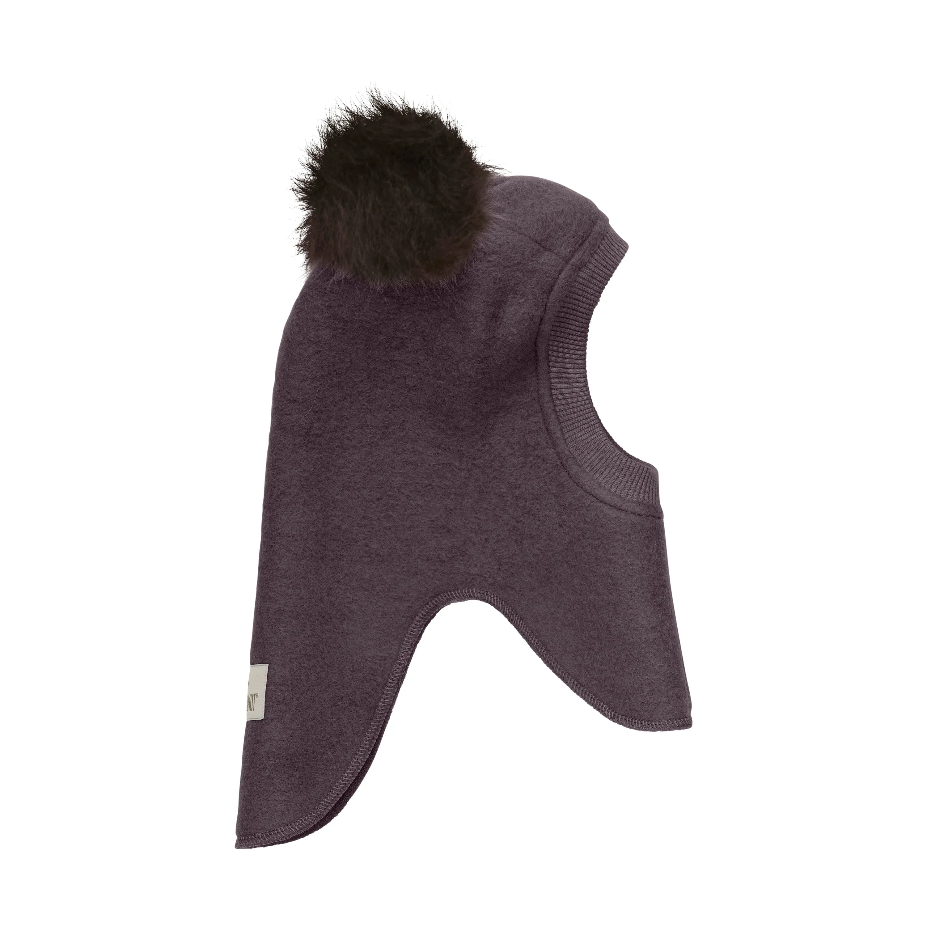 BIG BEAR Balaclava Wool Alpaca Pompoms Raisin