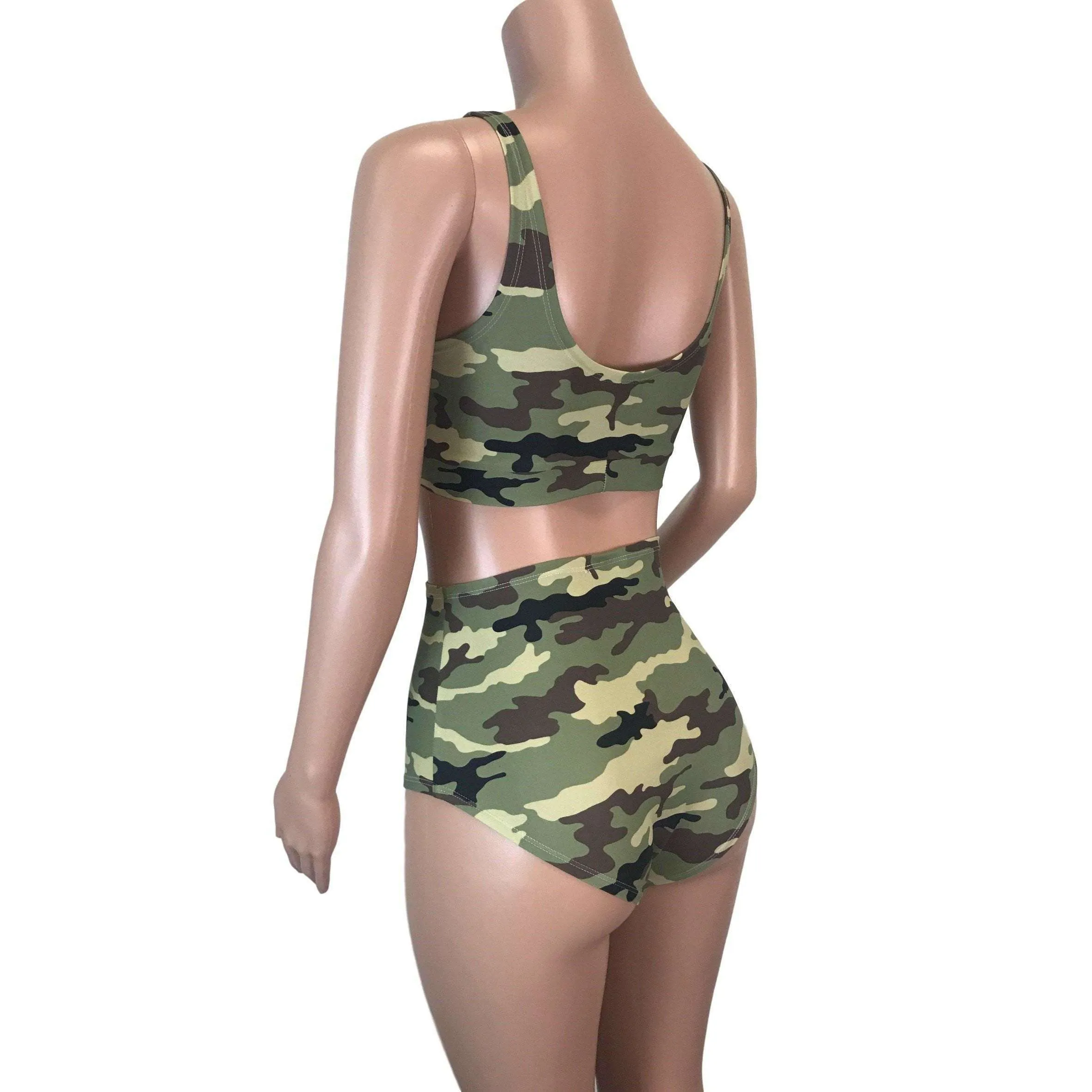 Camouflage High Waist Bikini Outfit