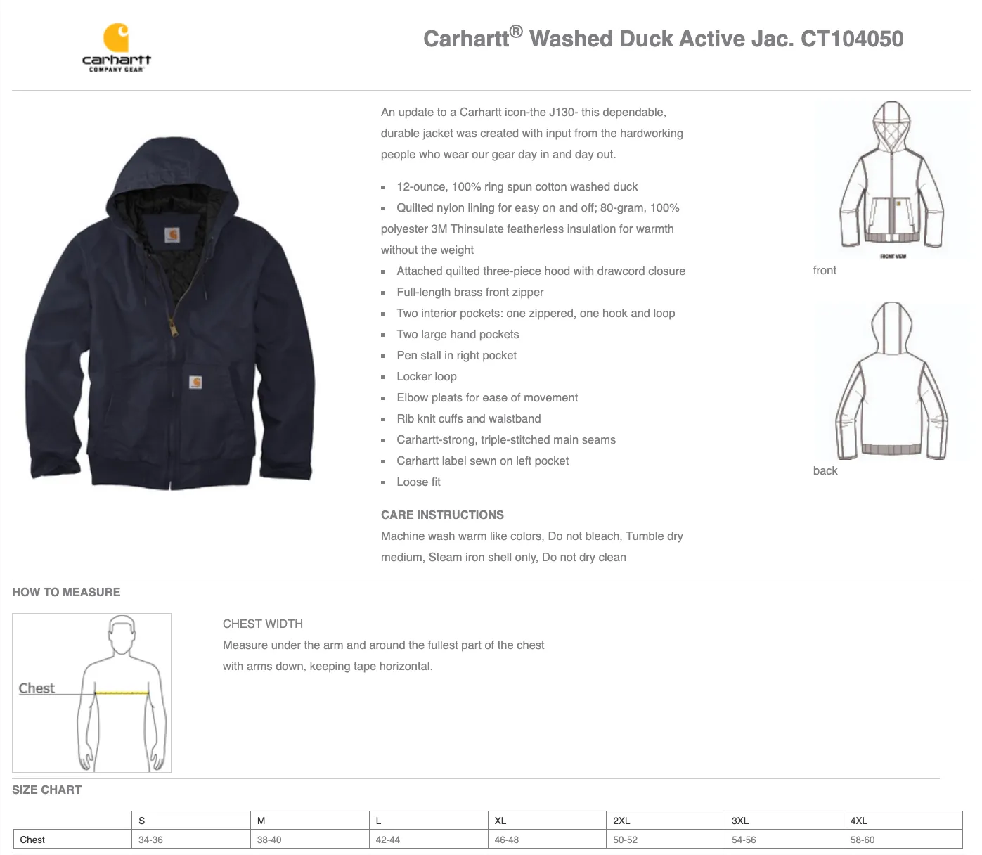 Carhartt® Washed Duck Active Jacket