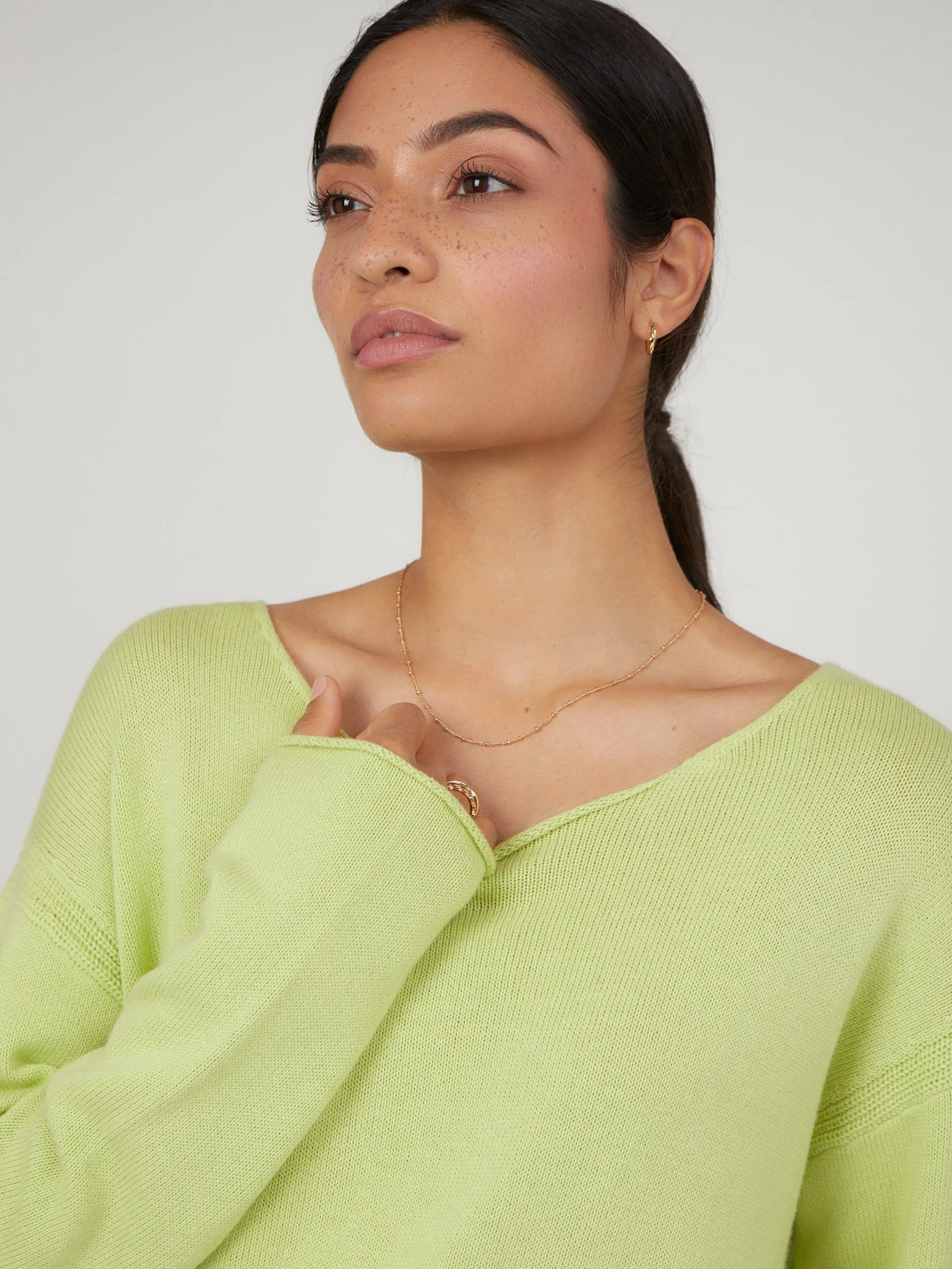 CC Cammie Lime Boat Neck Jumper