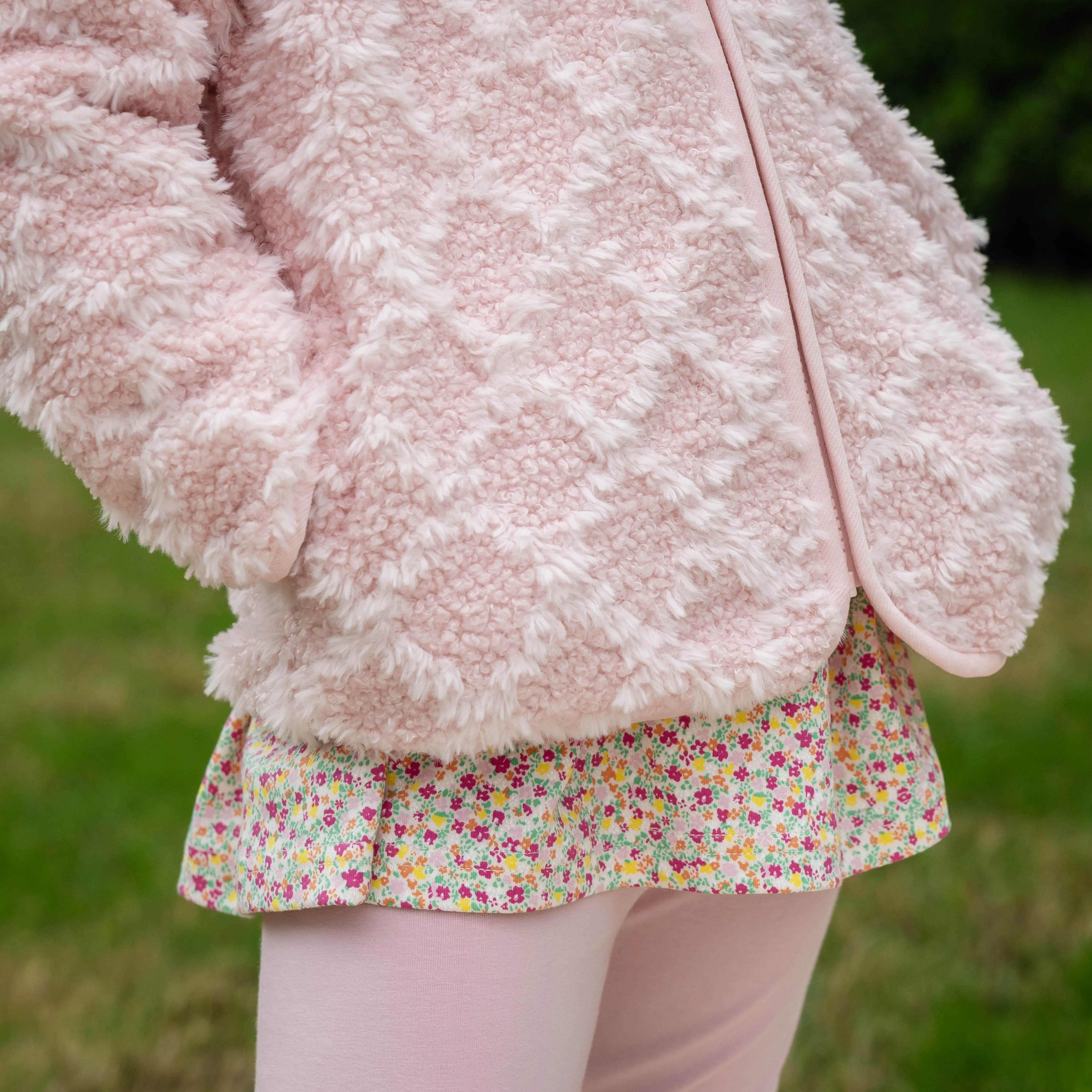 Chenille Zipper Coat - Light Pink