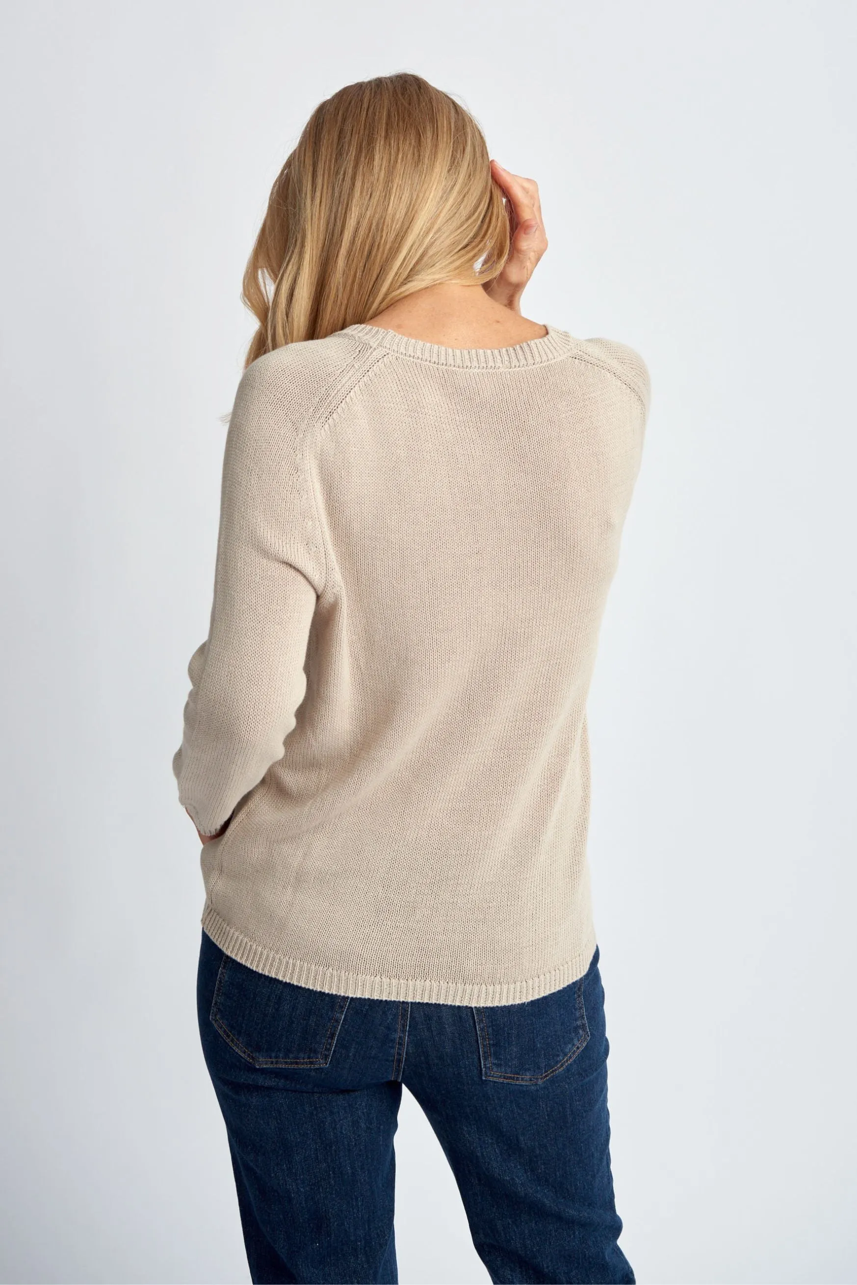 Cotton Raglan Jumper Sand