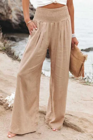 Cotton Wide Leg Long Pants