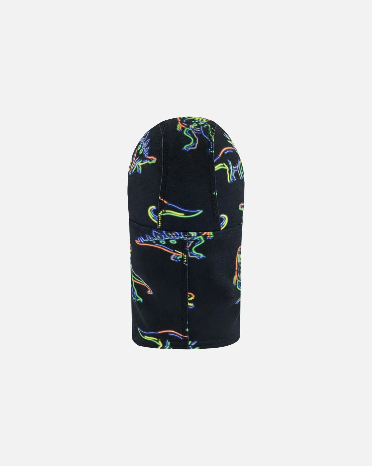 Deux par Deux Boy's Jersey Balaclava Black Printed Neon Dino