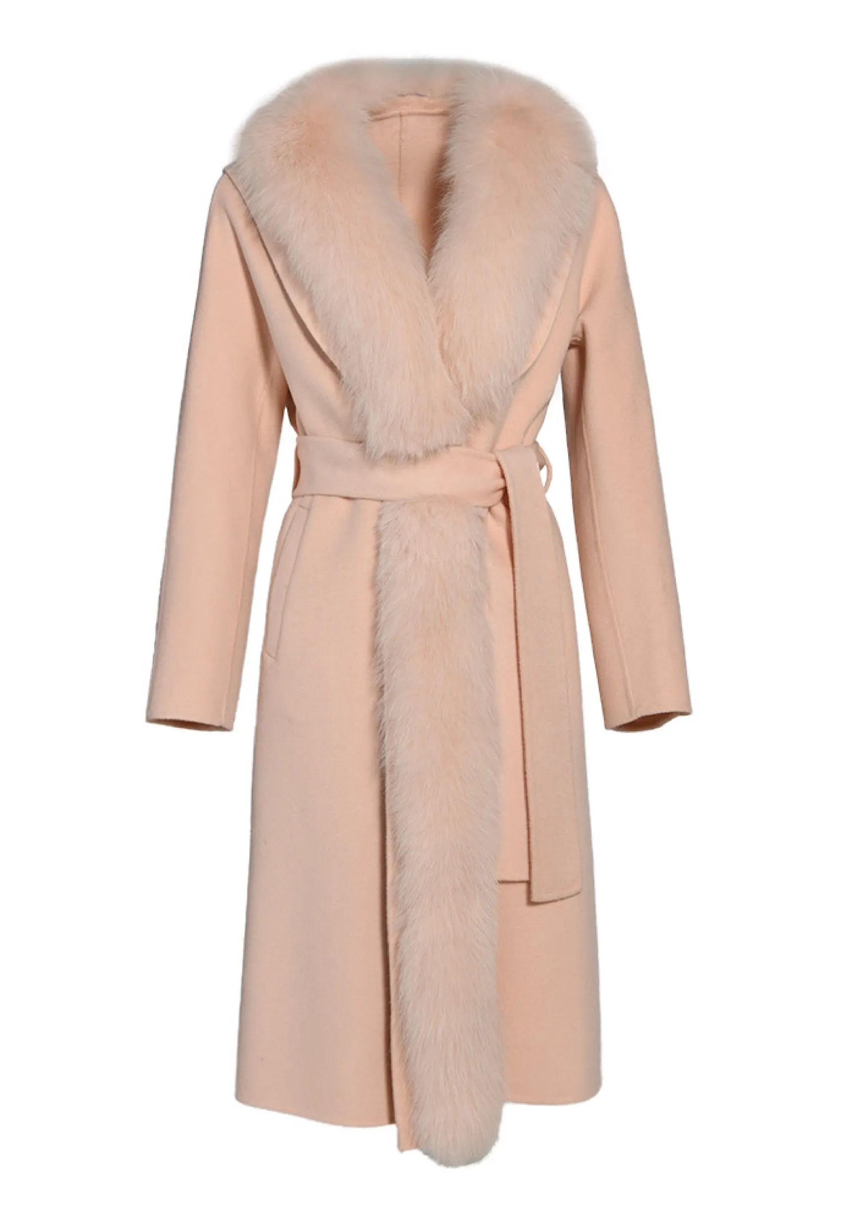 ELLIE Cashmere Fur Coat with Fox Fur