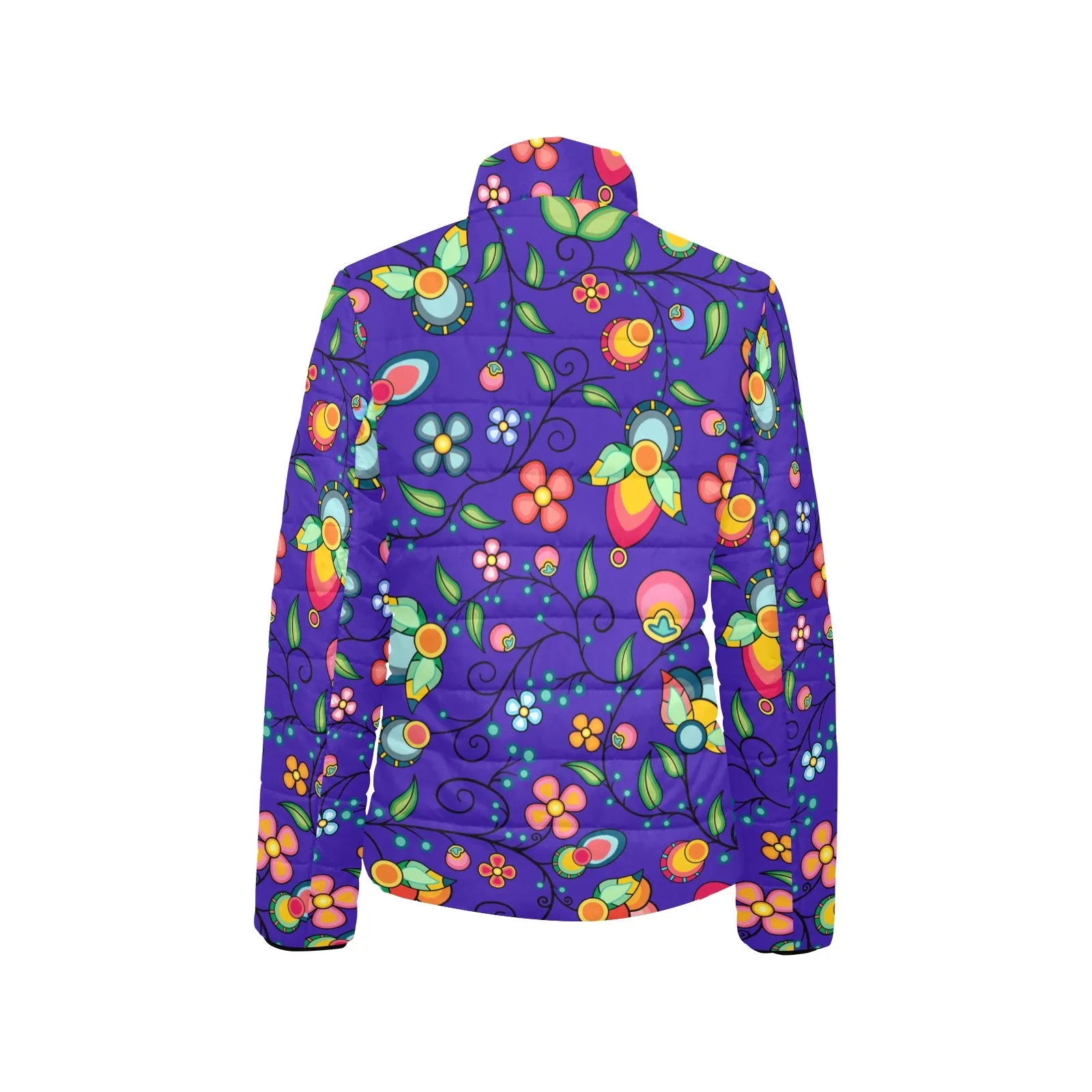 Floral Bounty Blue Women's Padded Jacket