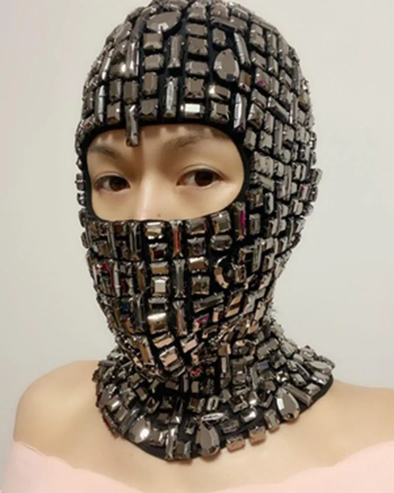 Full Face Cover Diamond Sequins Balaclava Mask