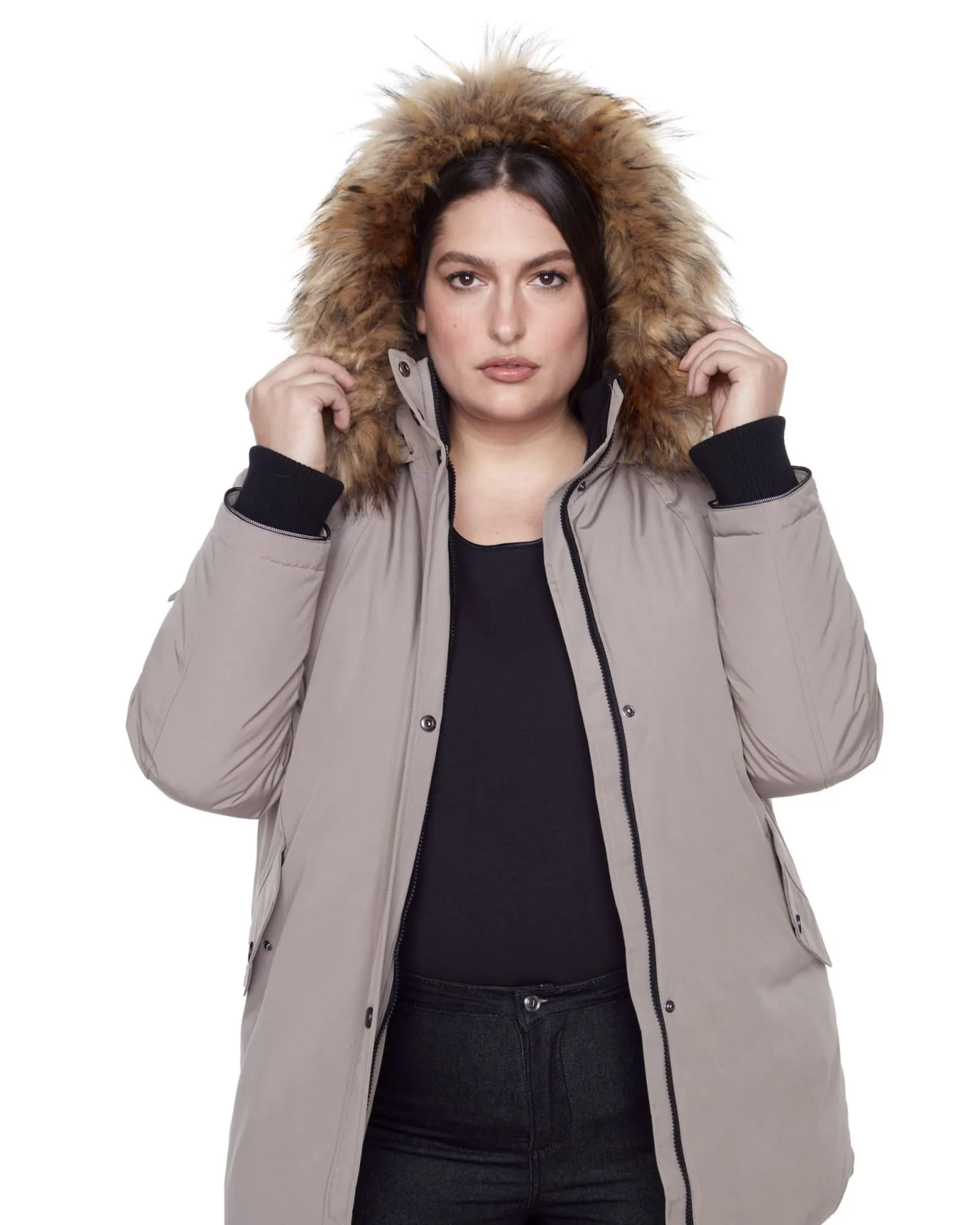 GLACIER | Vegan Down Recycled Parka Winter Jacket | Taupe