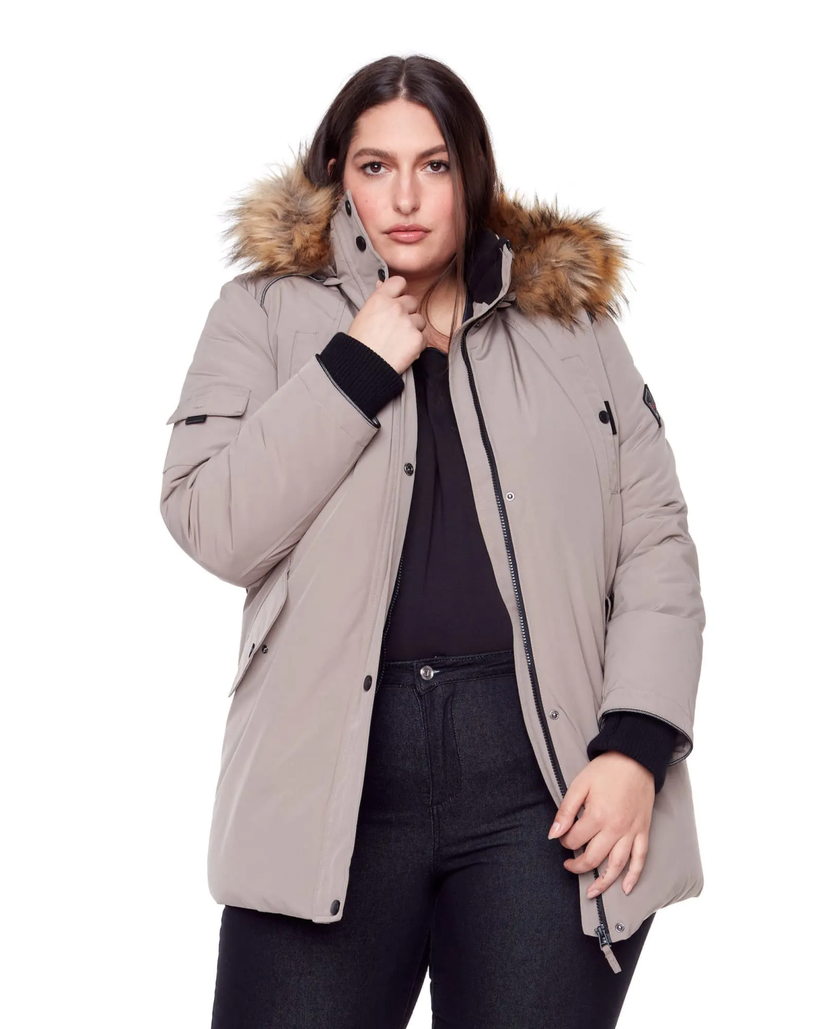 GLACIER | Vegan Down Recycled Parka Winter Jacket | Taupe