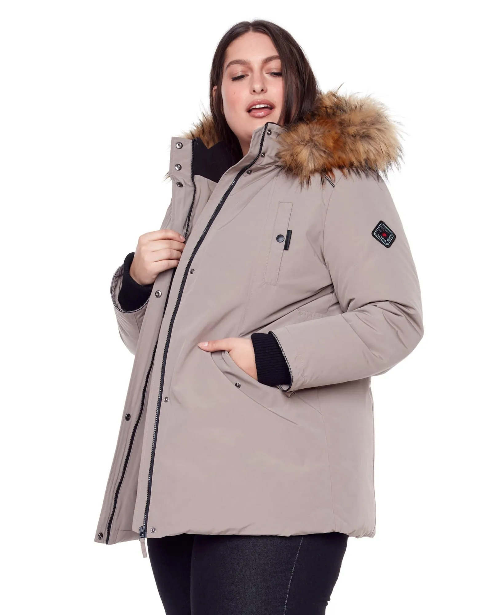 GLACIER | Vegan Down Recycled Parka Winter Jacket | Taupe