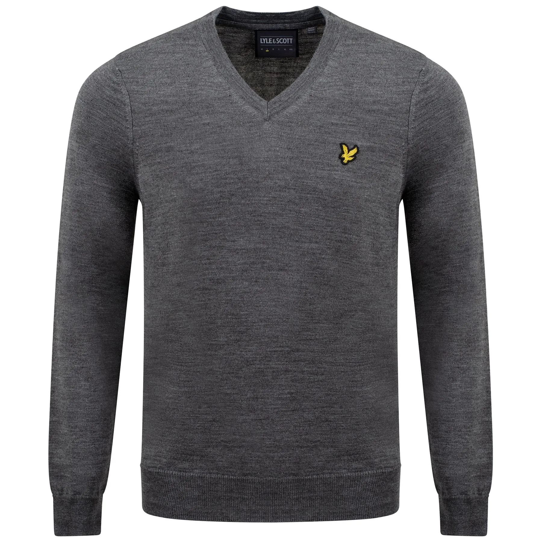 Golf V Neck Pullover Mid Grey Marl - AW23