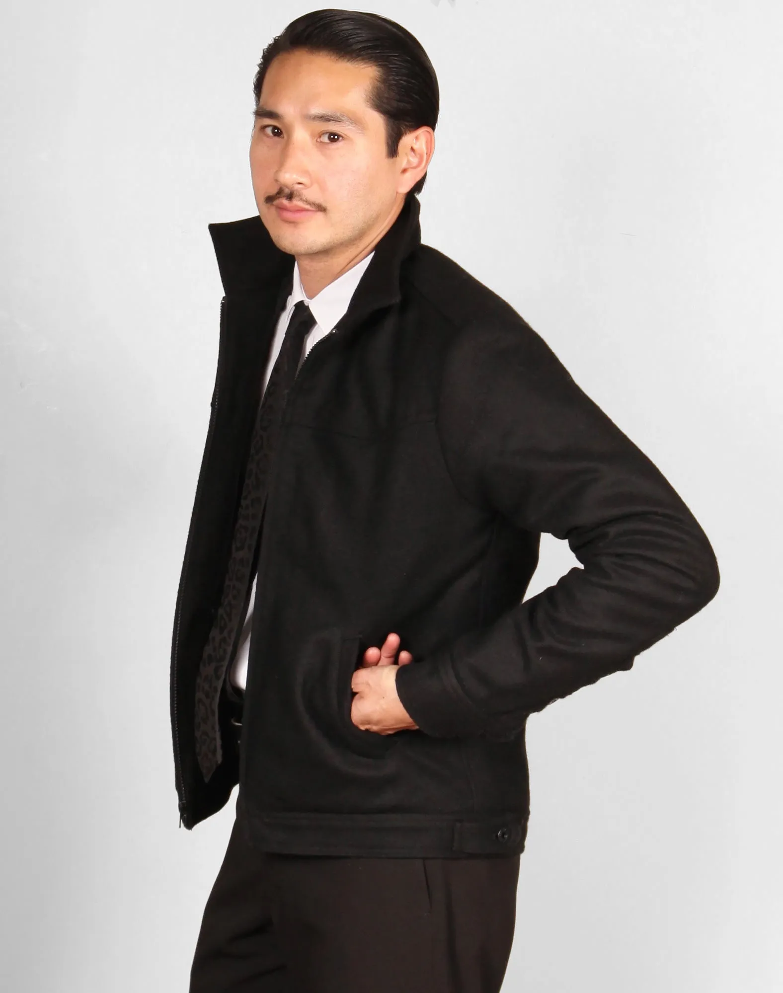 GRAND WORK JACKET // BLACK WOOL Men's Jacket By Robert James