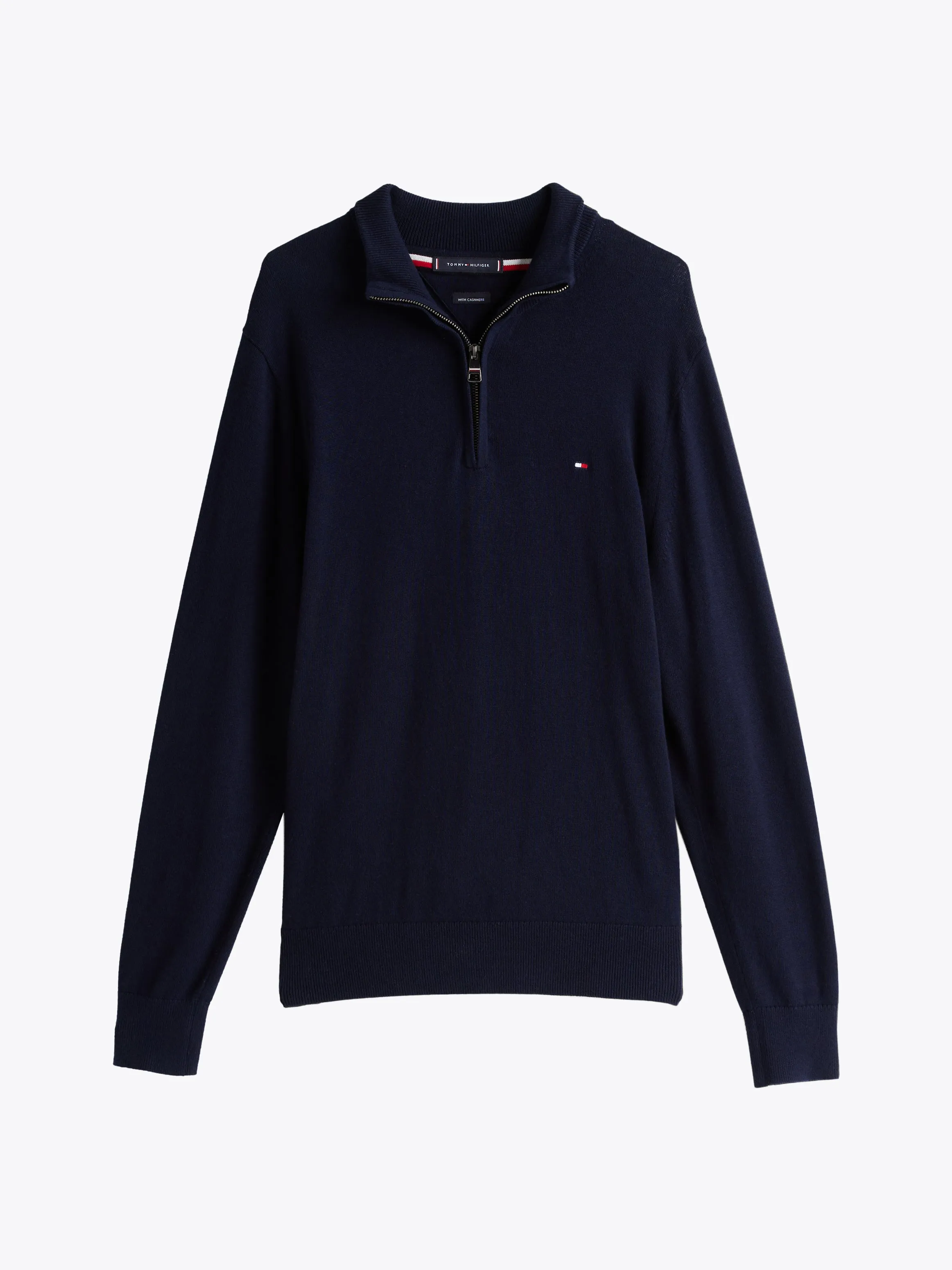 Half-Zip Mock Jumper with Cashmere