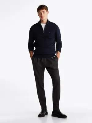 Half-Zip Mock Jumper with Cashmere