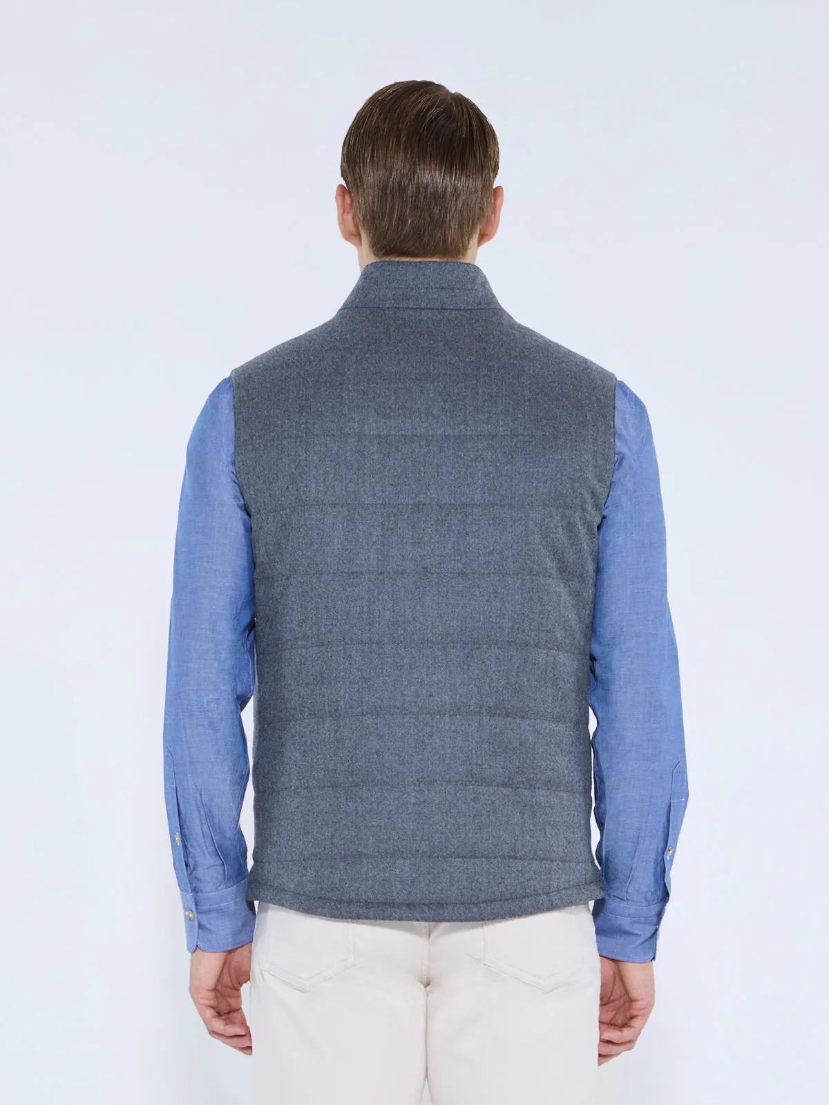 Heather Grey Quilted Flannel Vest