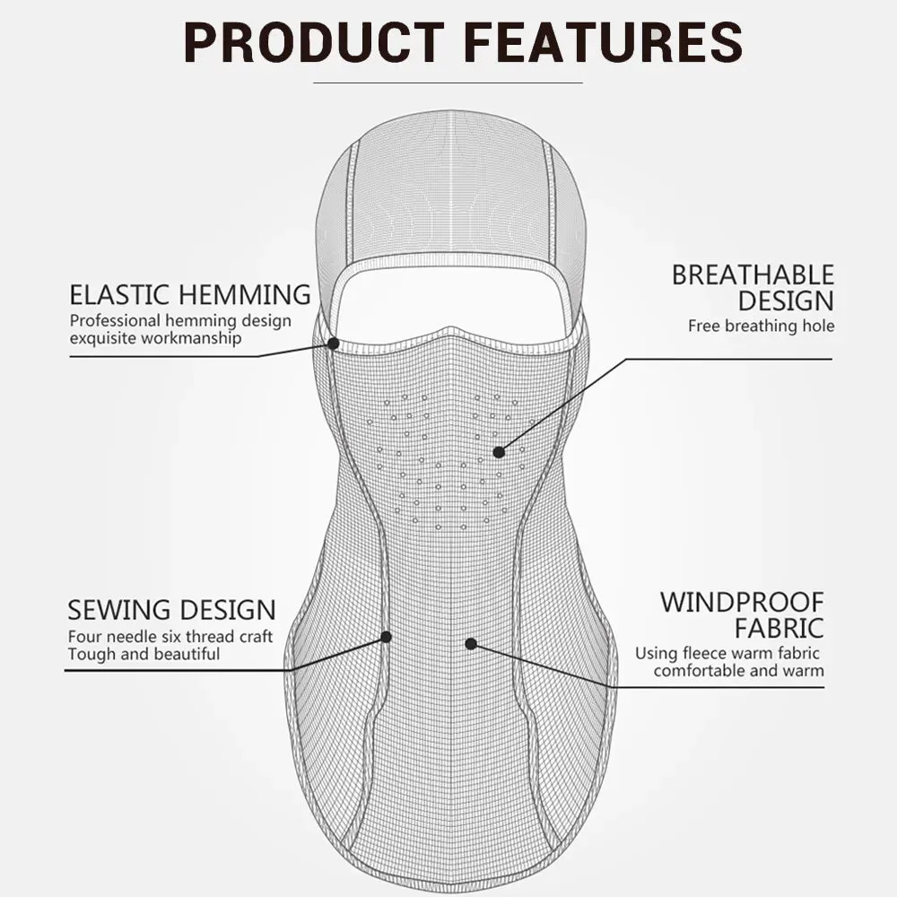 HEROBIKER Cycling Face Mask Winter Thermal Fleece Balaclava Motorcycle Mask Moto Windproof Cycling Mask Keep Warm Motor Mask