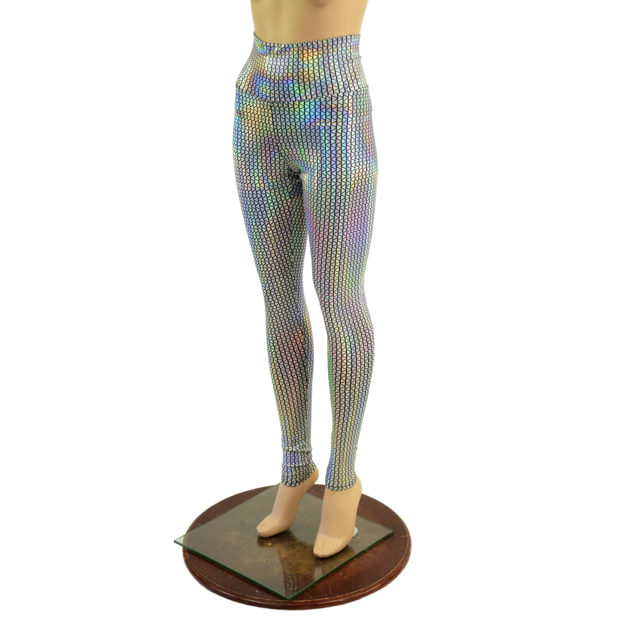 High Waist Leggings in Prism Holographic