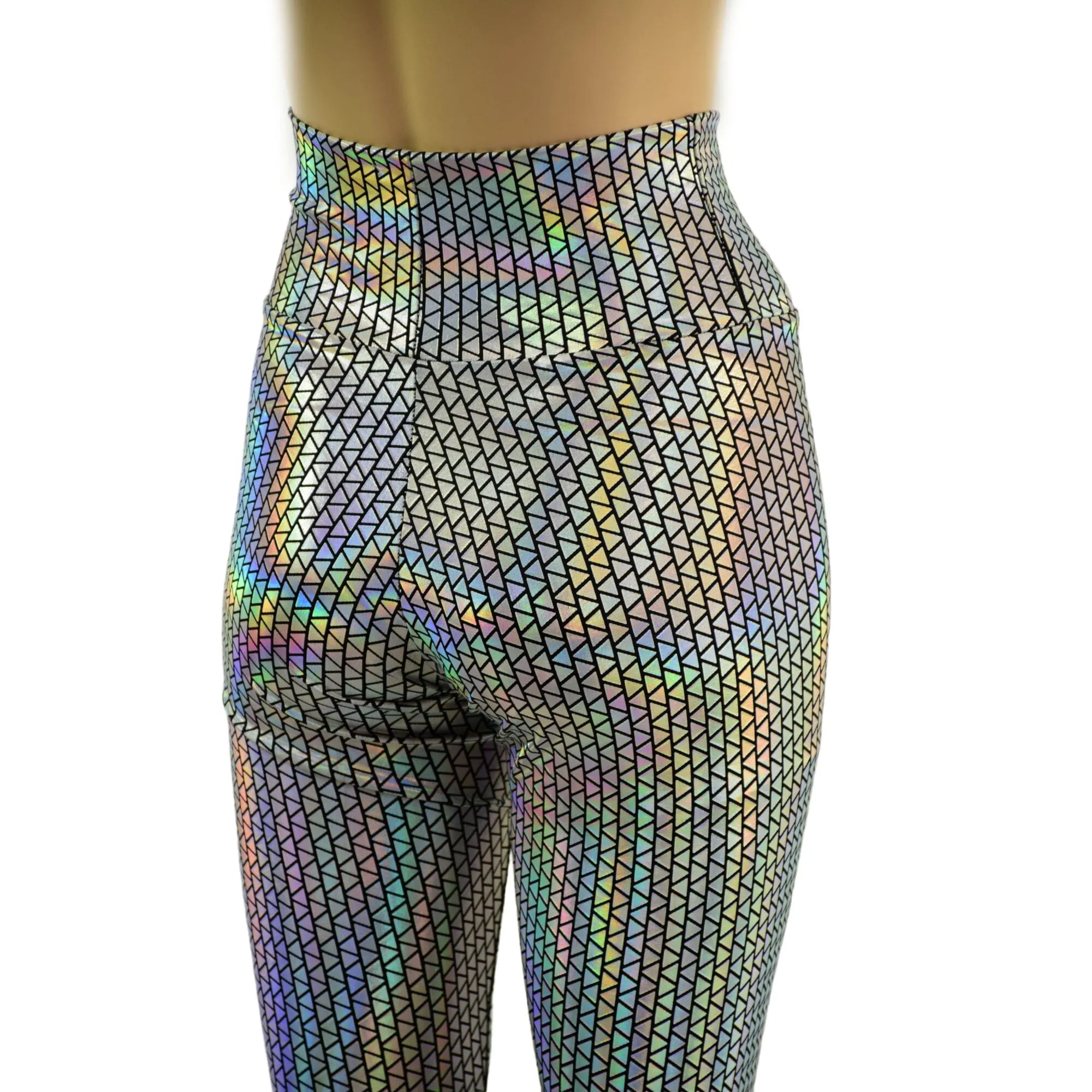 High Waist Leggings in Prism Holographic