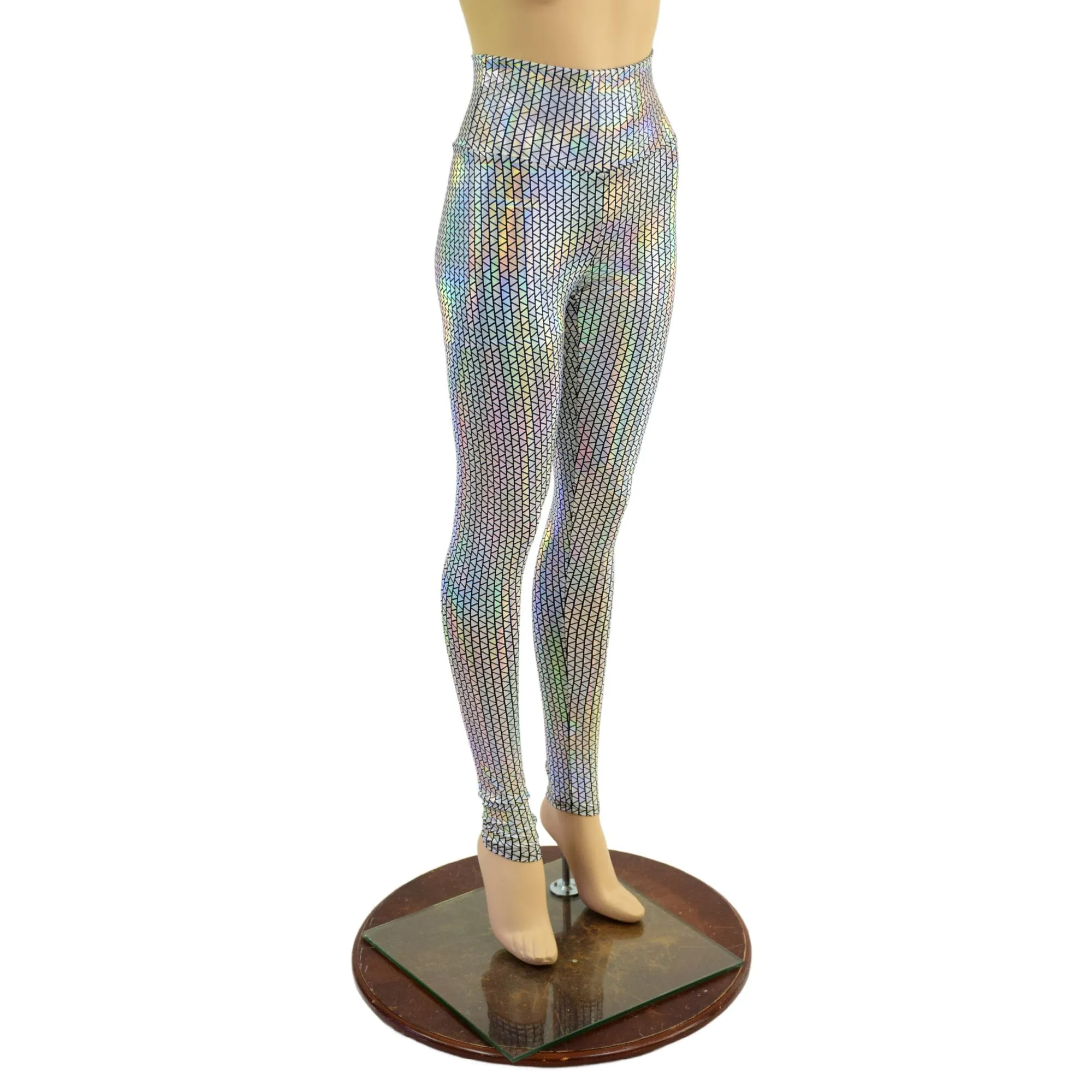 High Waist Leggings in Prism Holographic