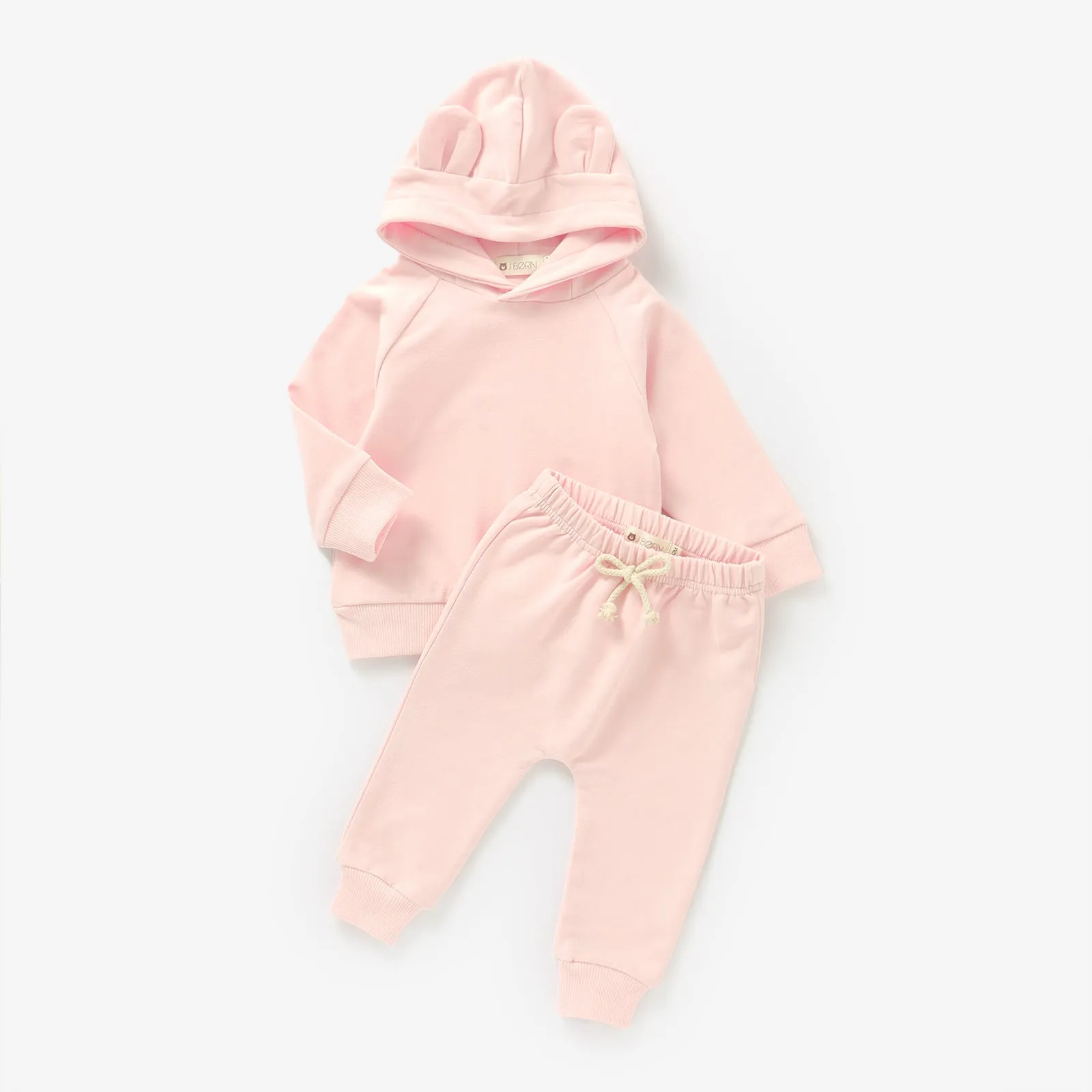 JBØRN Organic Cotton Baby Teddy Ears Hoodie & Joggers Set | Personalisable