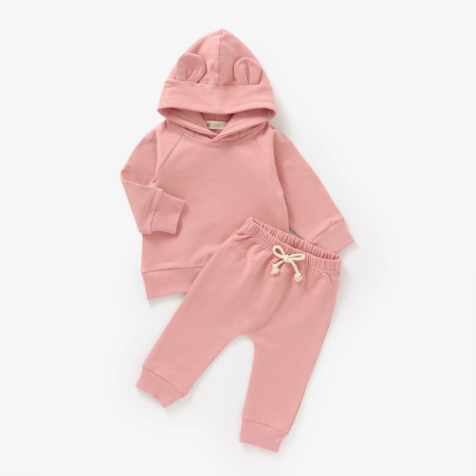 JBØRN Organic Cotton Baby Teddy Ears Hoodie & Joggers Set | Personalisable