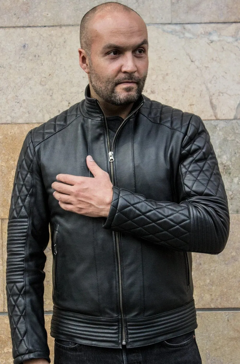 LANCASTER Leather Jacket Quilted - Black