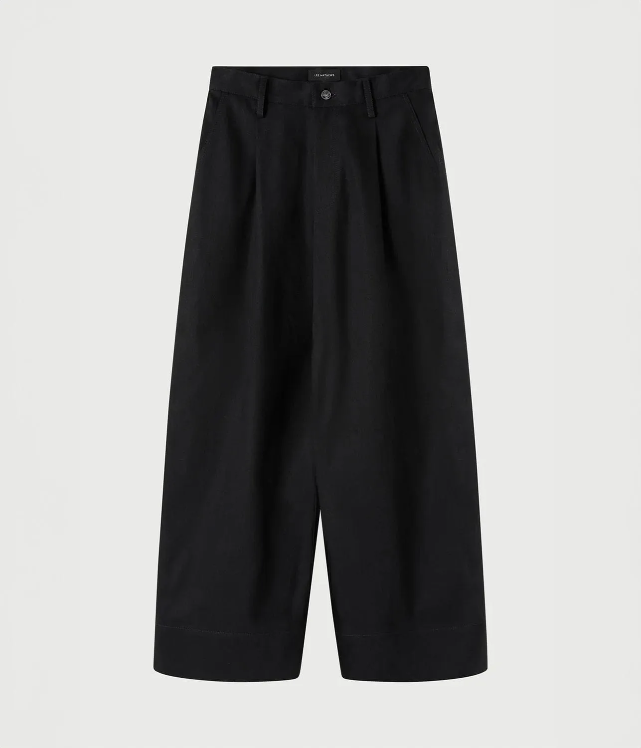 LM DENIM PLEAT PANT- BLACK