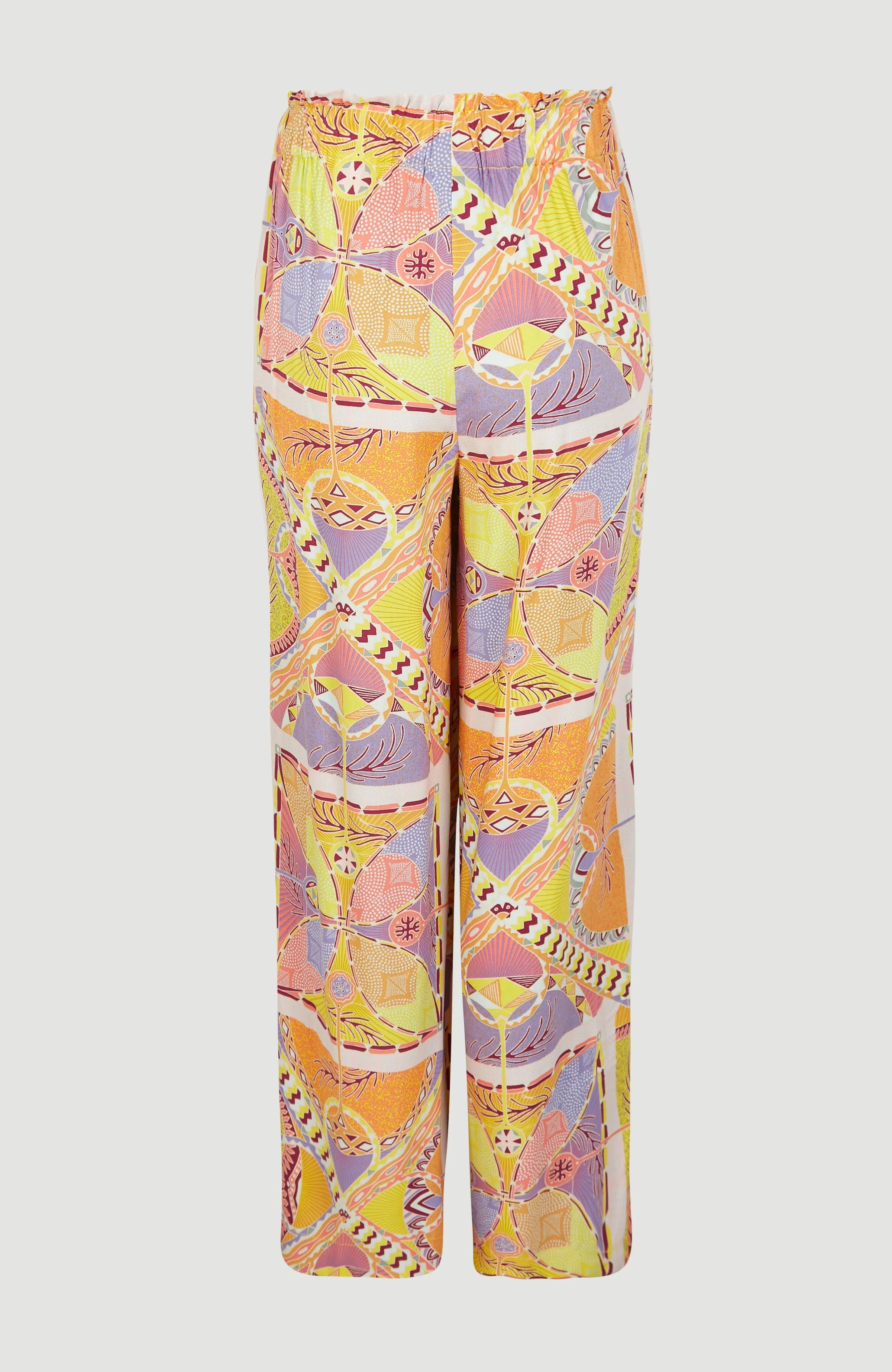 Malia High-Waist Beach Pants | Yellow Scarf Print