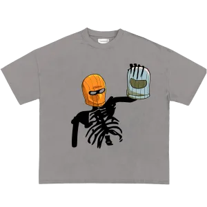 Masked Ghoul- Vintage Wash Stone Wash T- Shirt