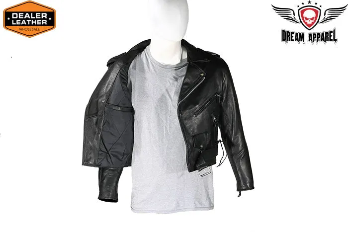 Mens Leather Motorcycle Jacket