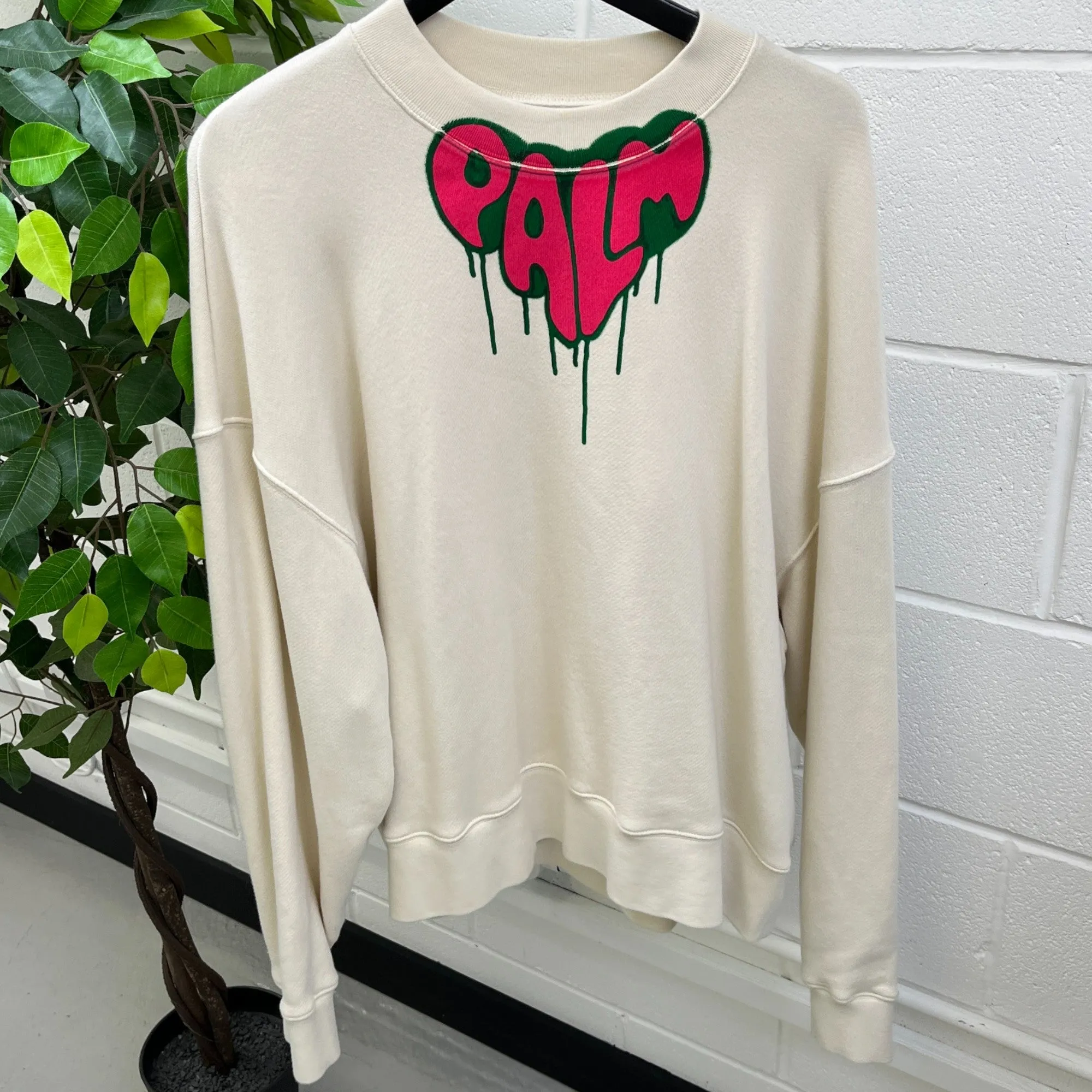 Men's Spray Heart Jumper Cream Size S