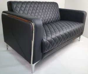 Modern Black Leather Executive Sofa Set - F112