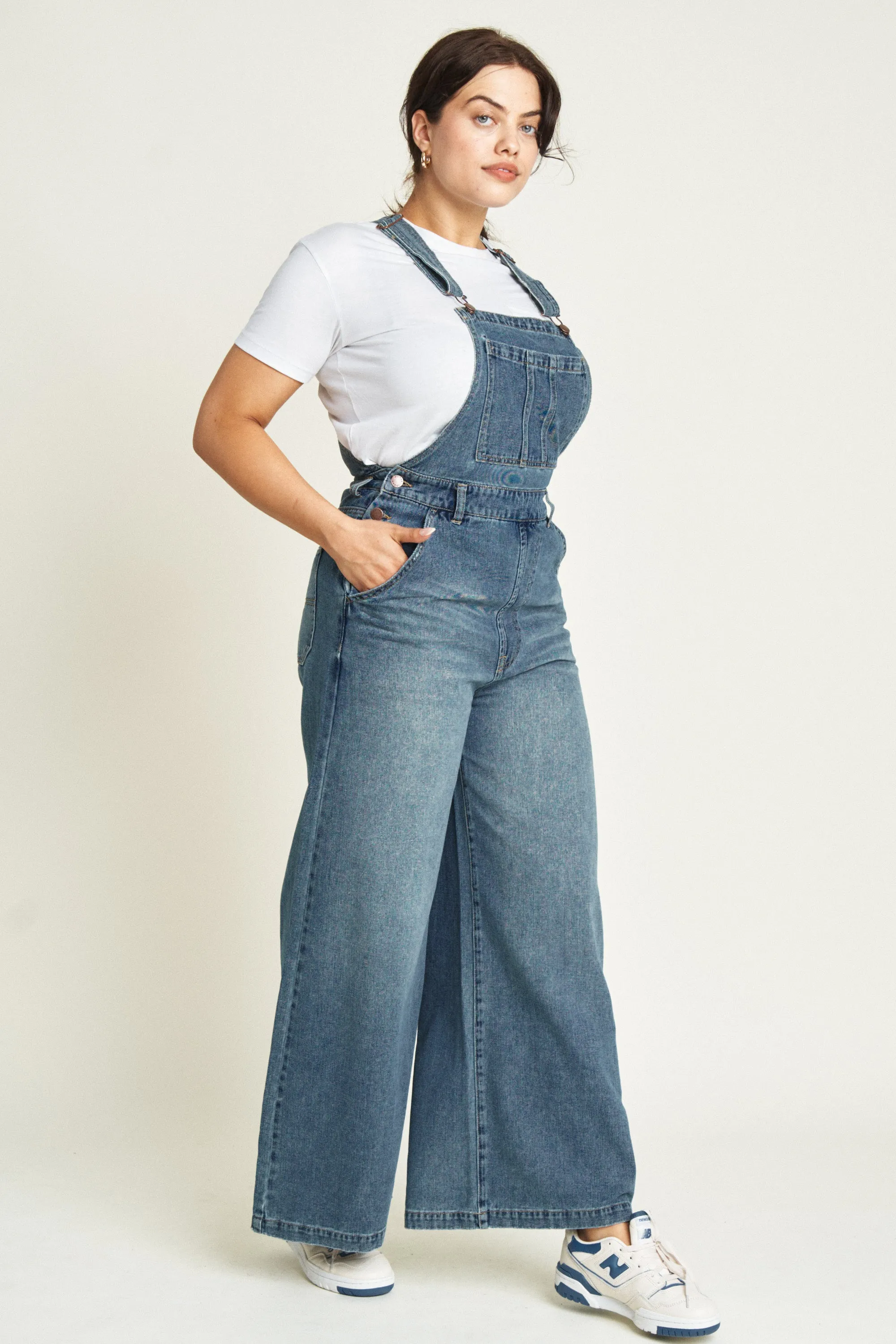 Norman Wide leg Overall Vintage Denim Indigo