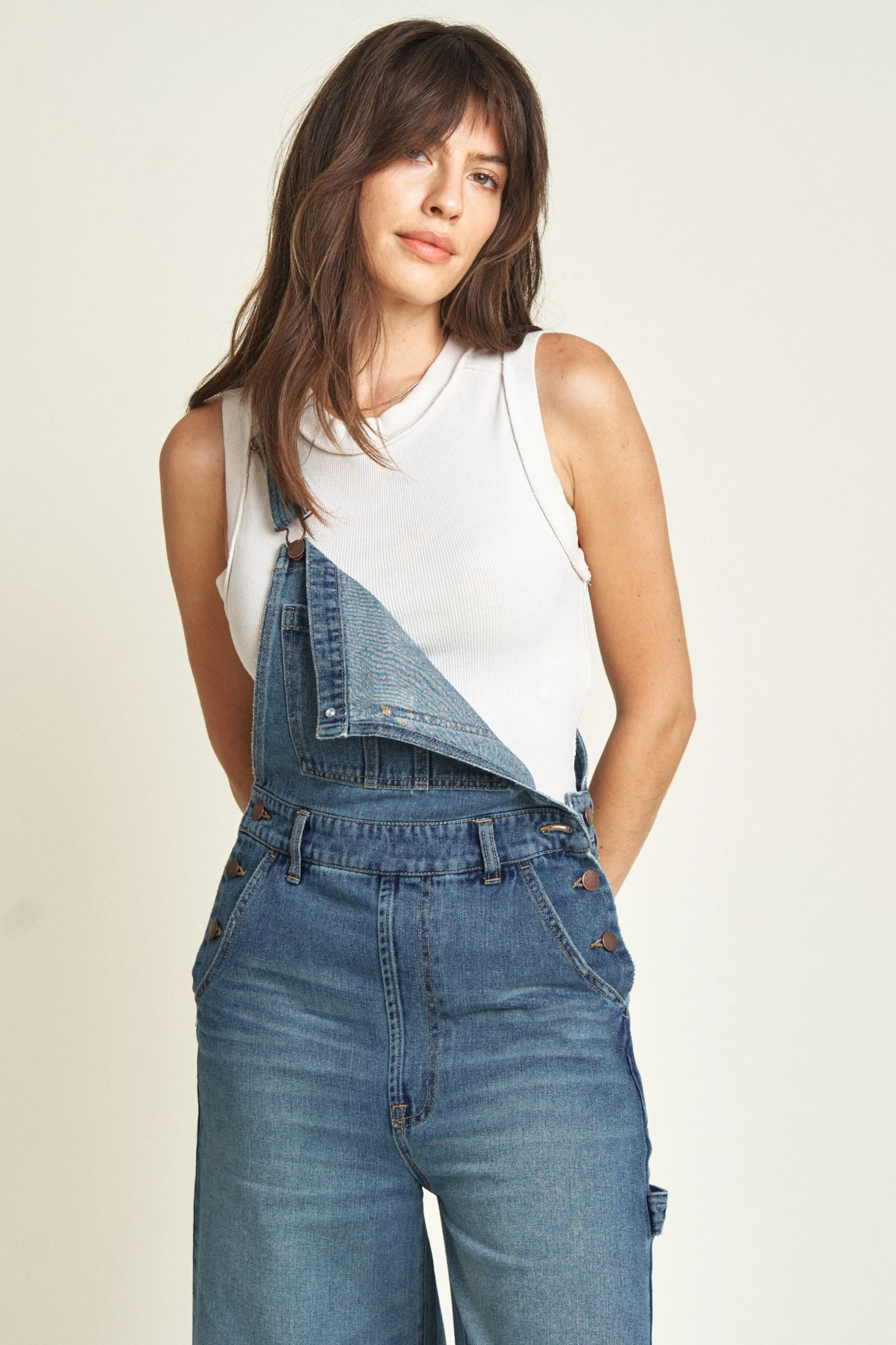 Norman Wide leg Overall Vintage Denim Indigo