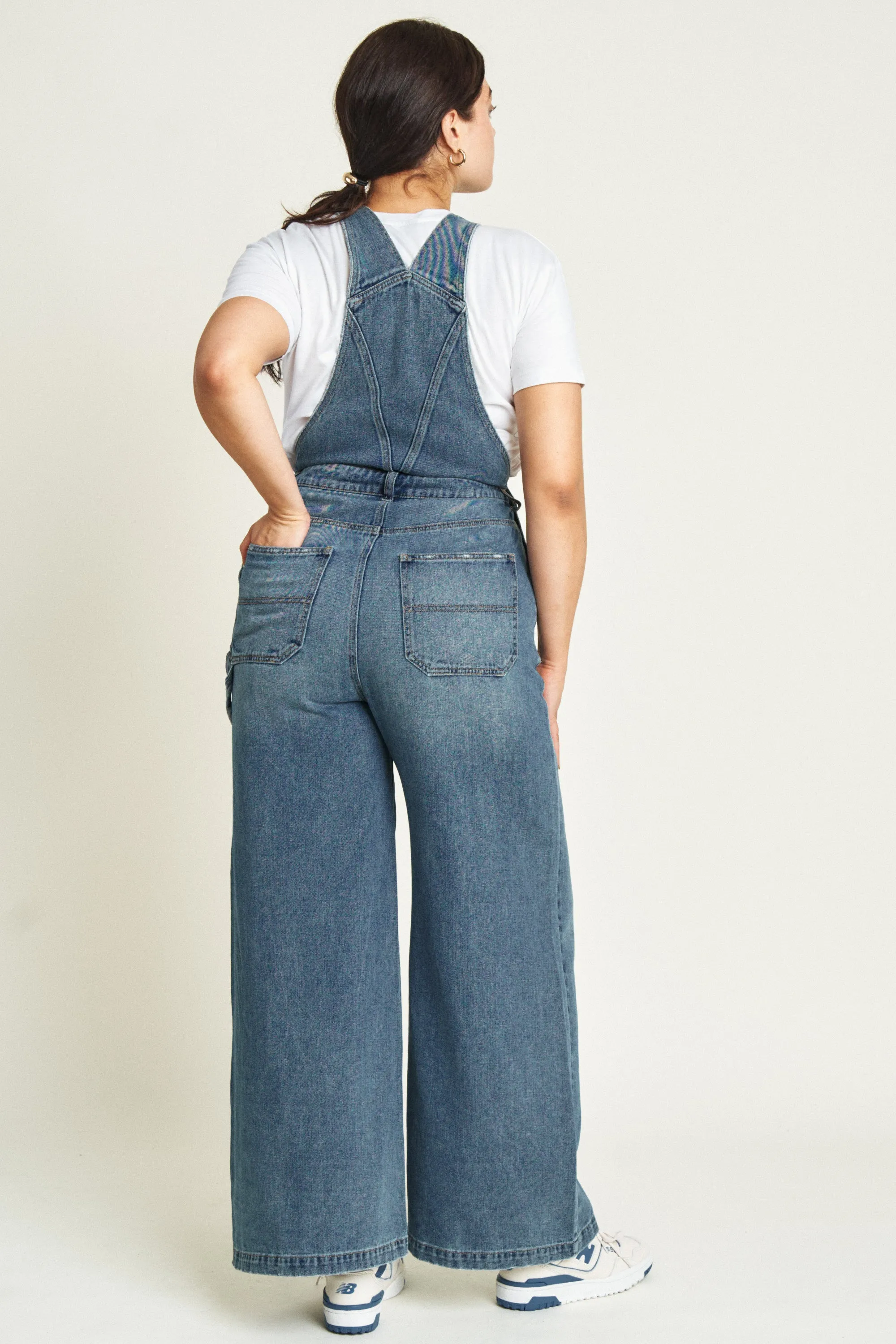 Norman Wide leg Overall Vintage Denim Indigo