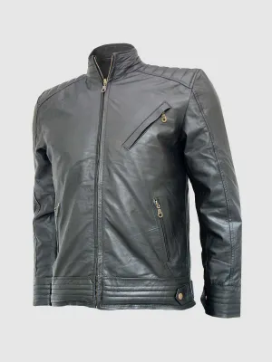 Quilted Leather Motorcycle Jacket