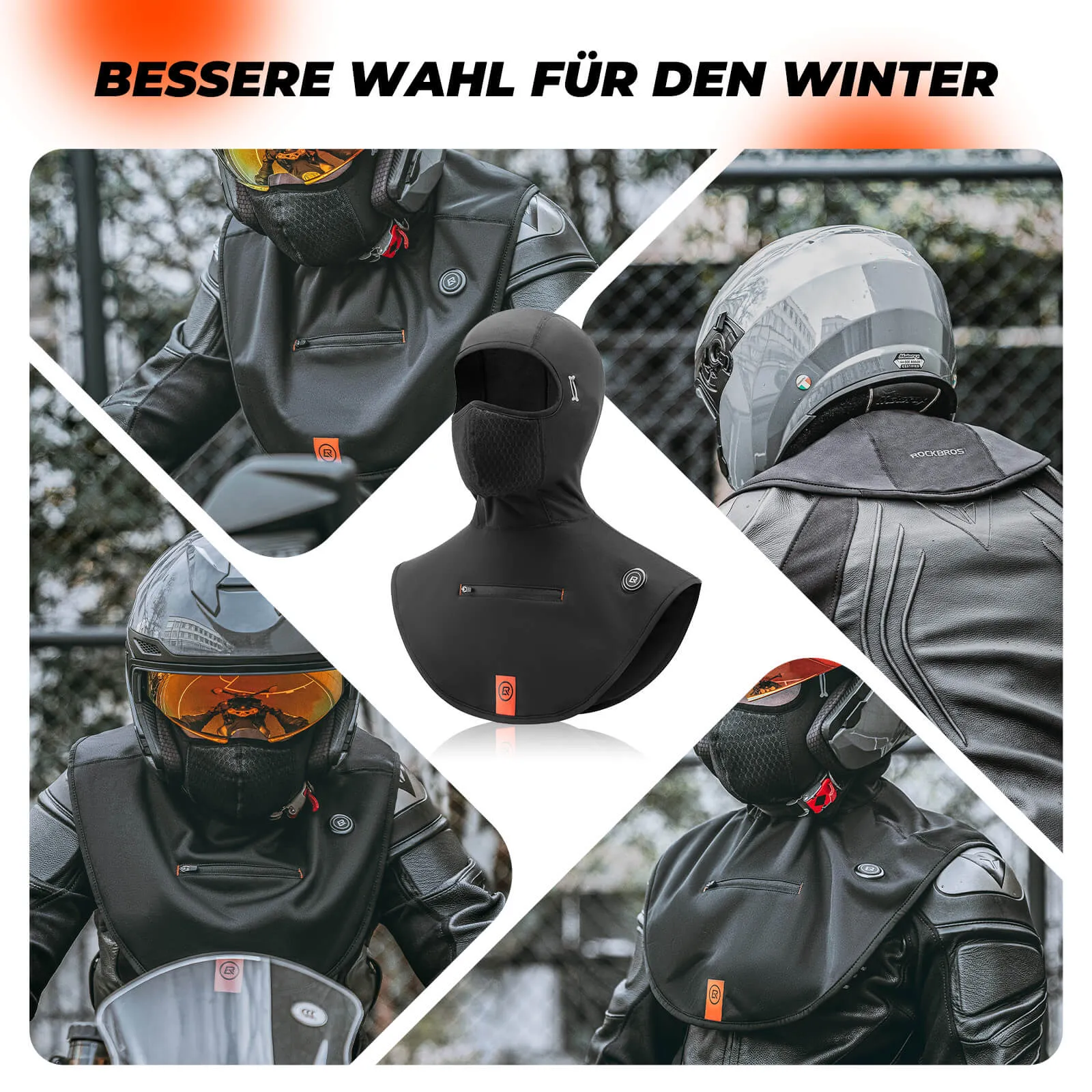 ROCKBROS Beheizte Balaclava Winter Warme  Gesichtsmaske Winddicht