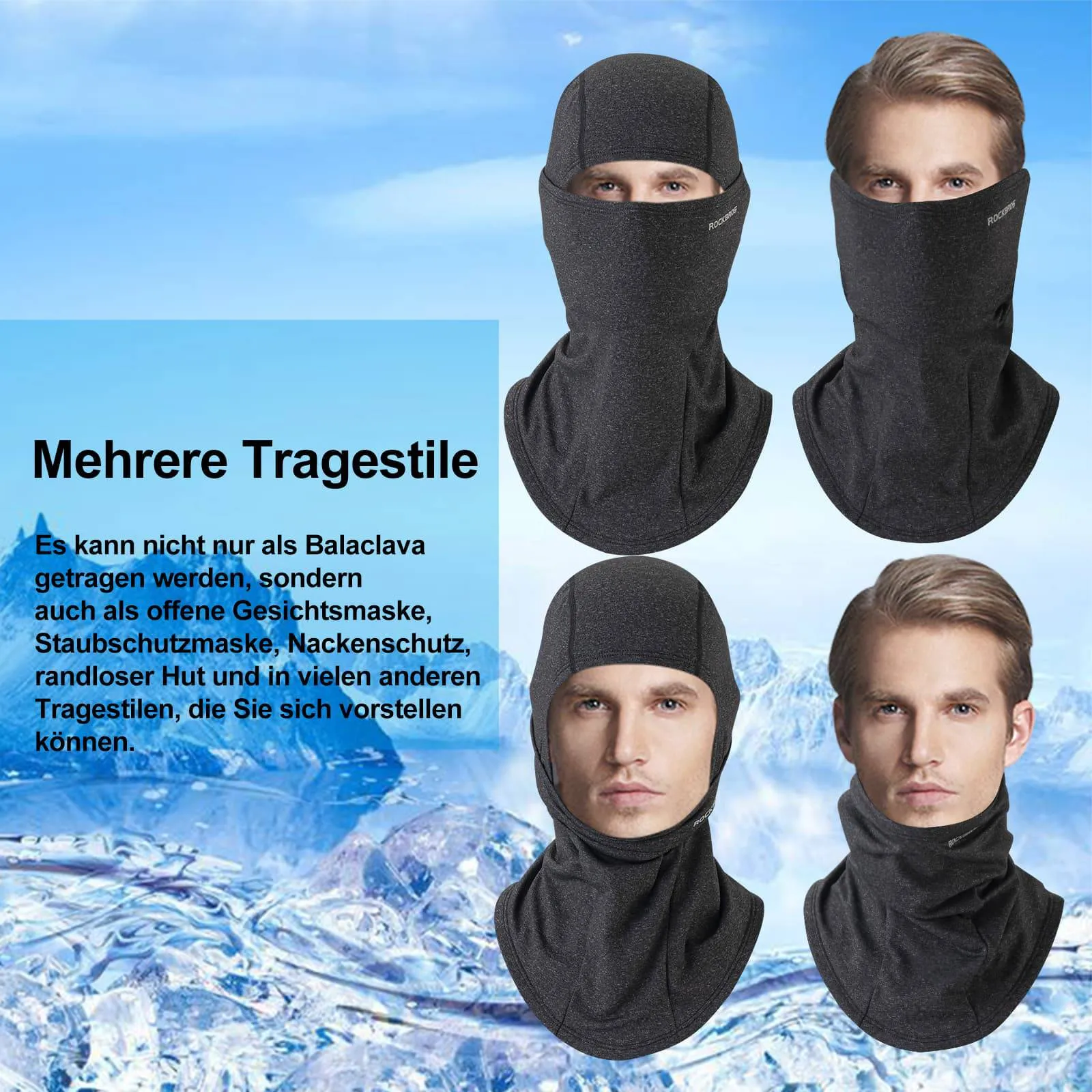 ROCKBROS Sturmhaube Herbst Winter Balaclava für Outdoorsports Unisex