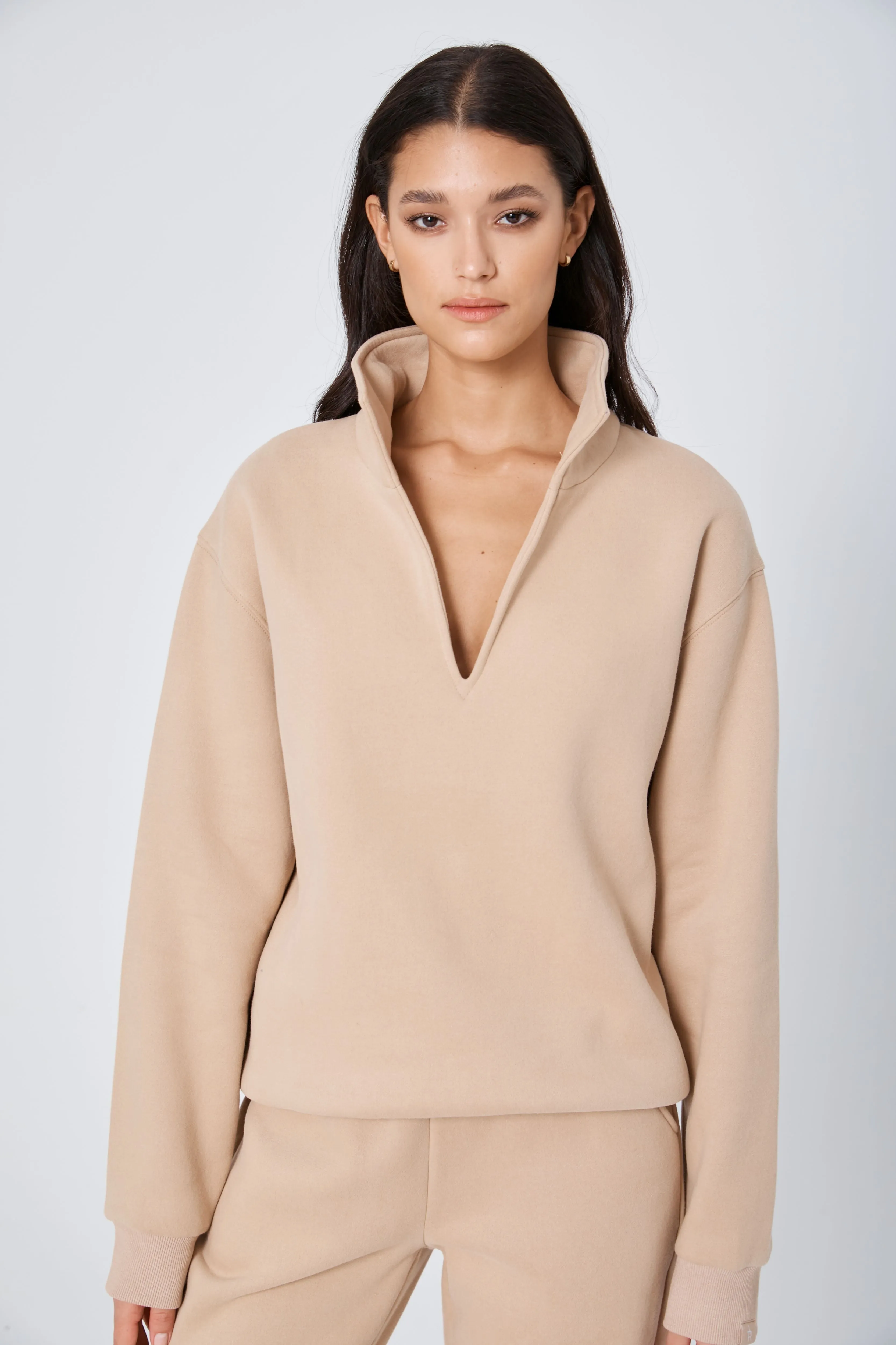 ROZALIA x ATOIR Womens The Collar Jumper Sand