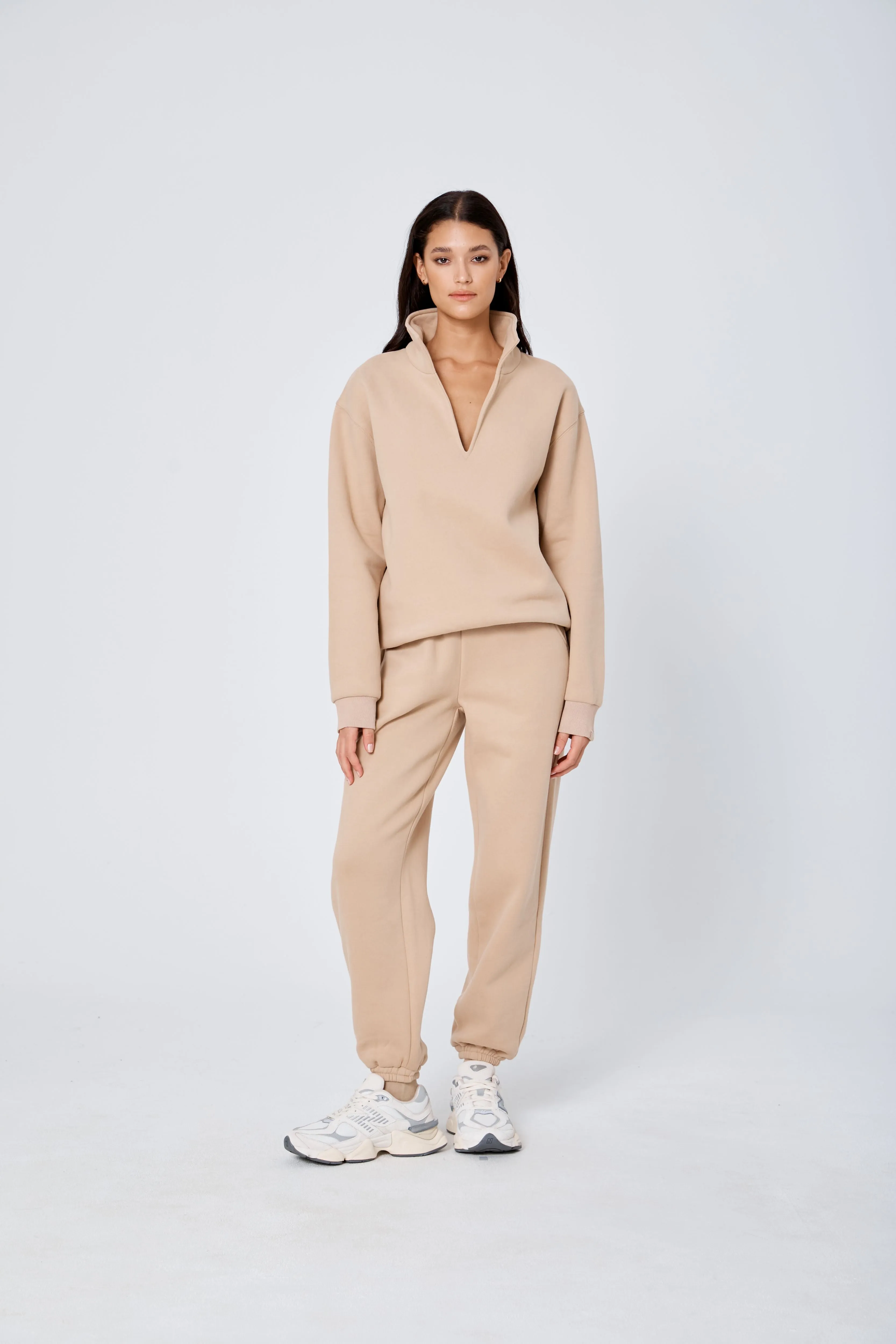 ROZALIA x ATOIR Womens The Collar Jumper Sand