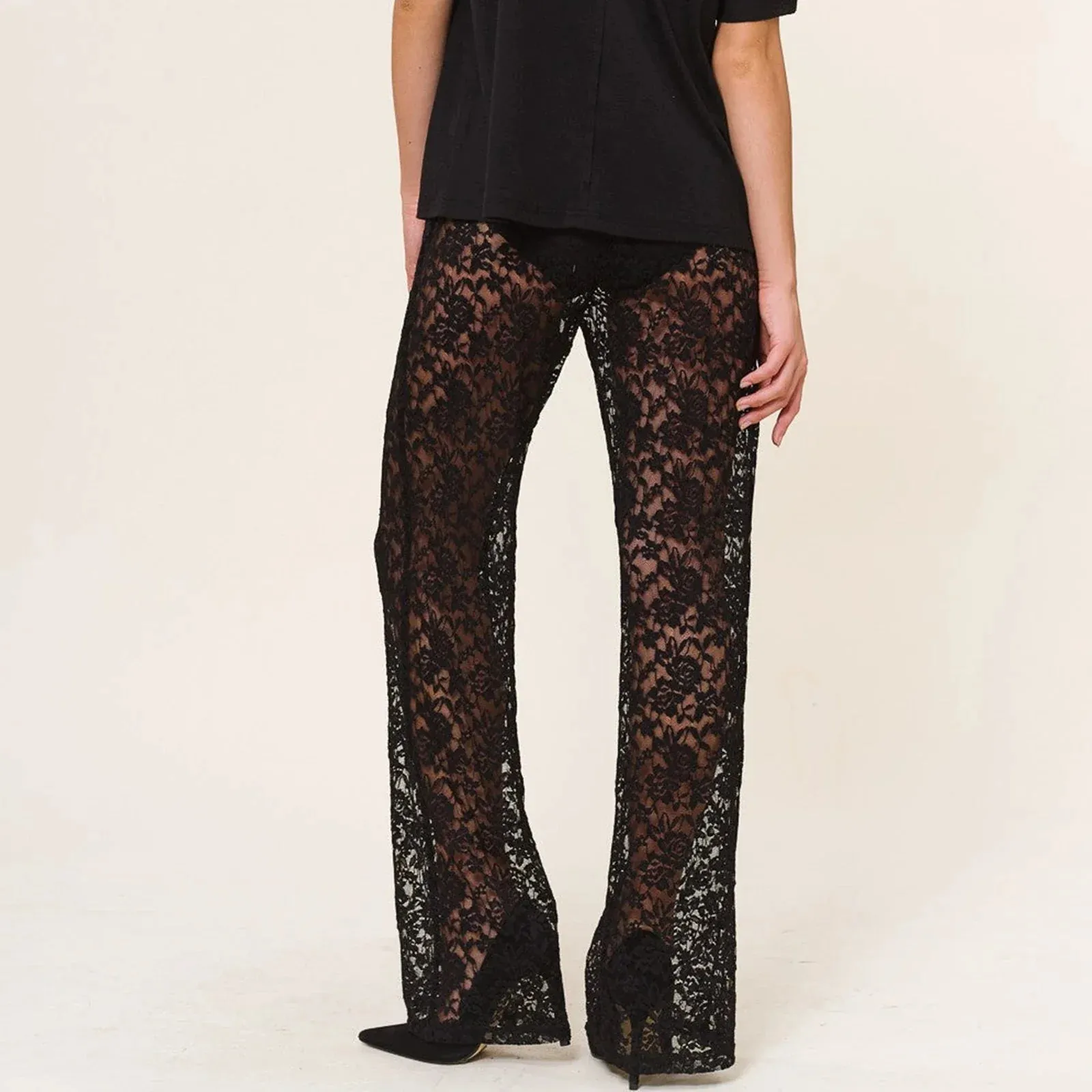 Sexy Halloween Transparent Sheer Lace Pants