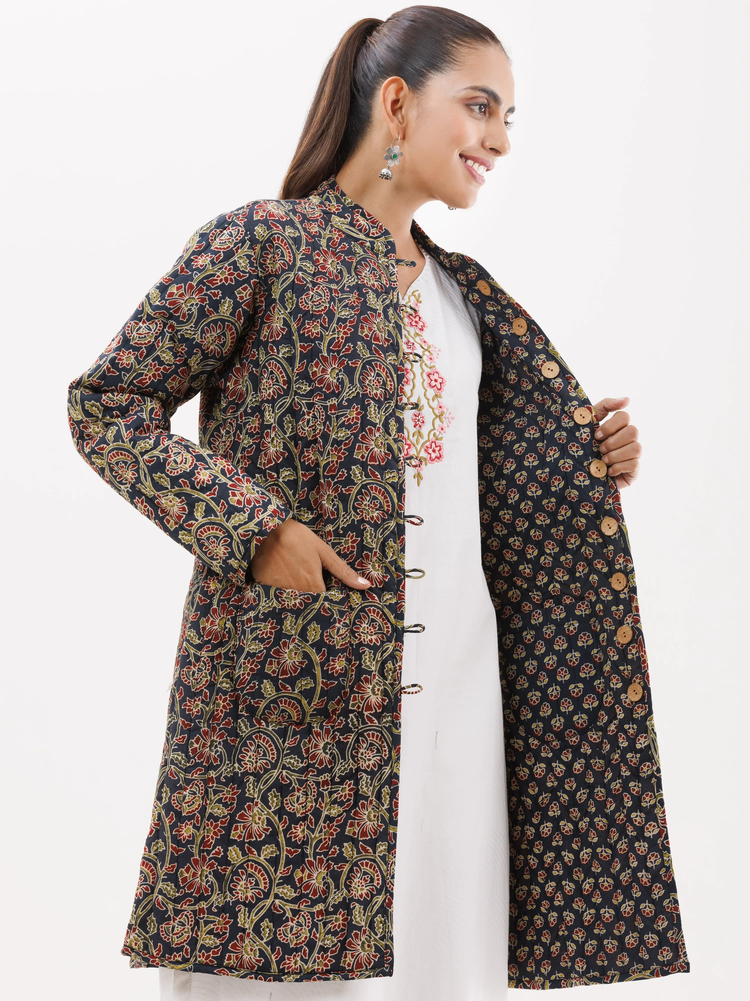 Shishir Heena Ajrakh Quilted Reversible Jacket