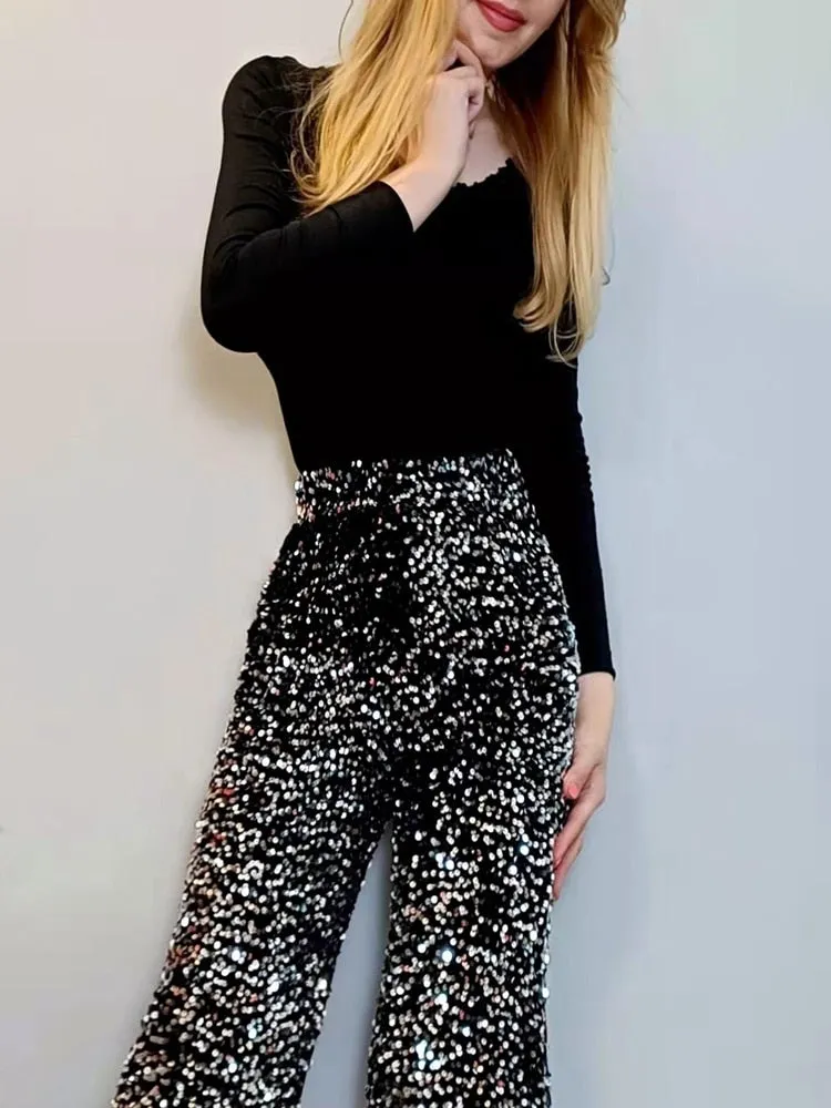 Sparkly Wide Leg Pants