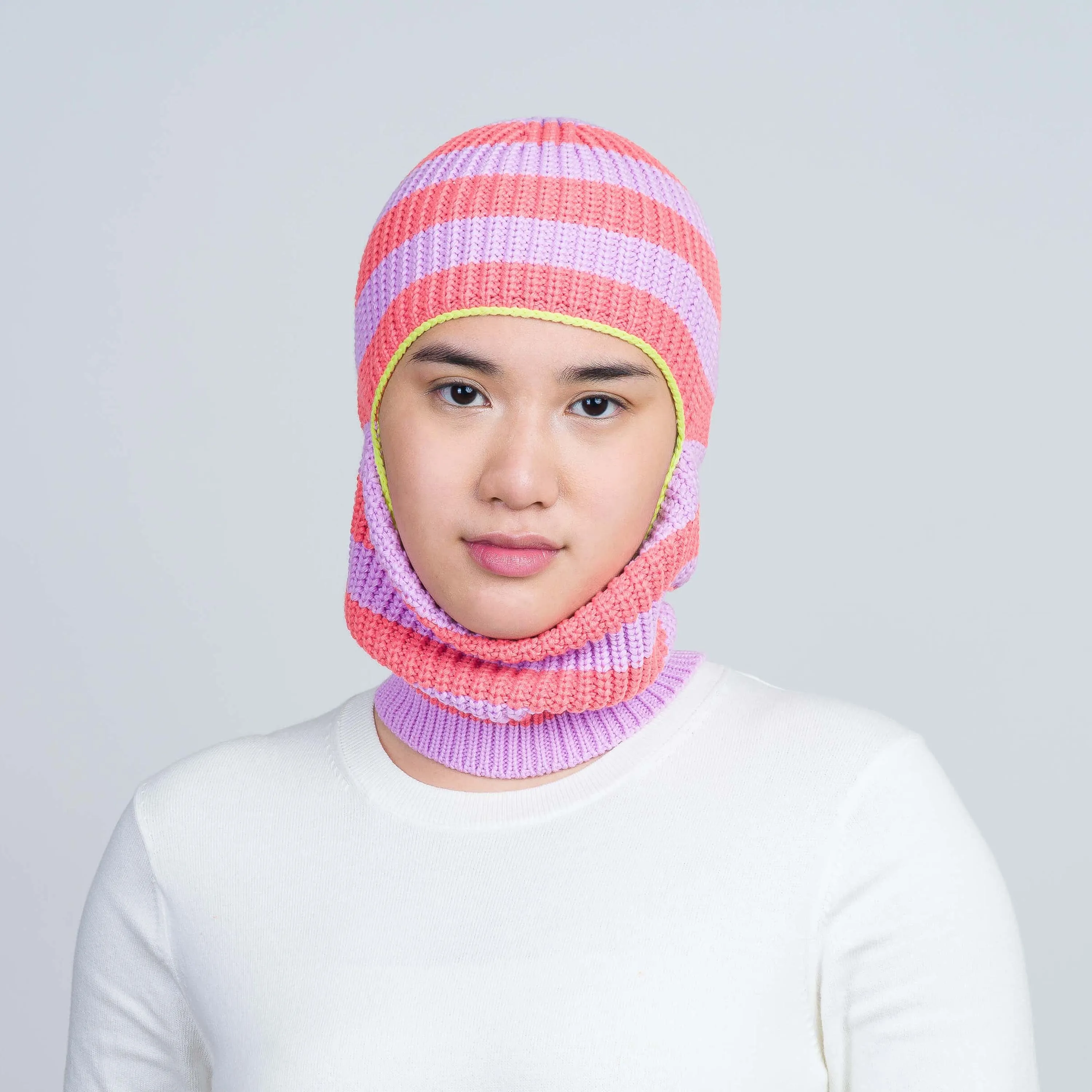 Striped Knit Balaclava