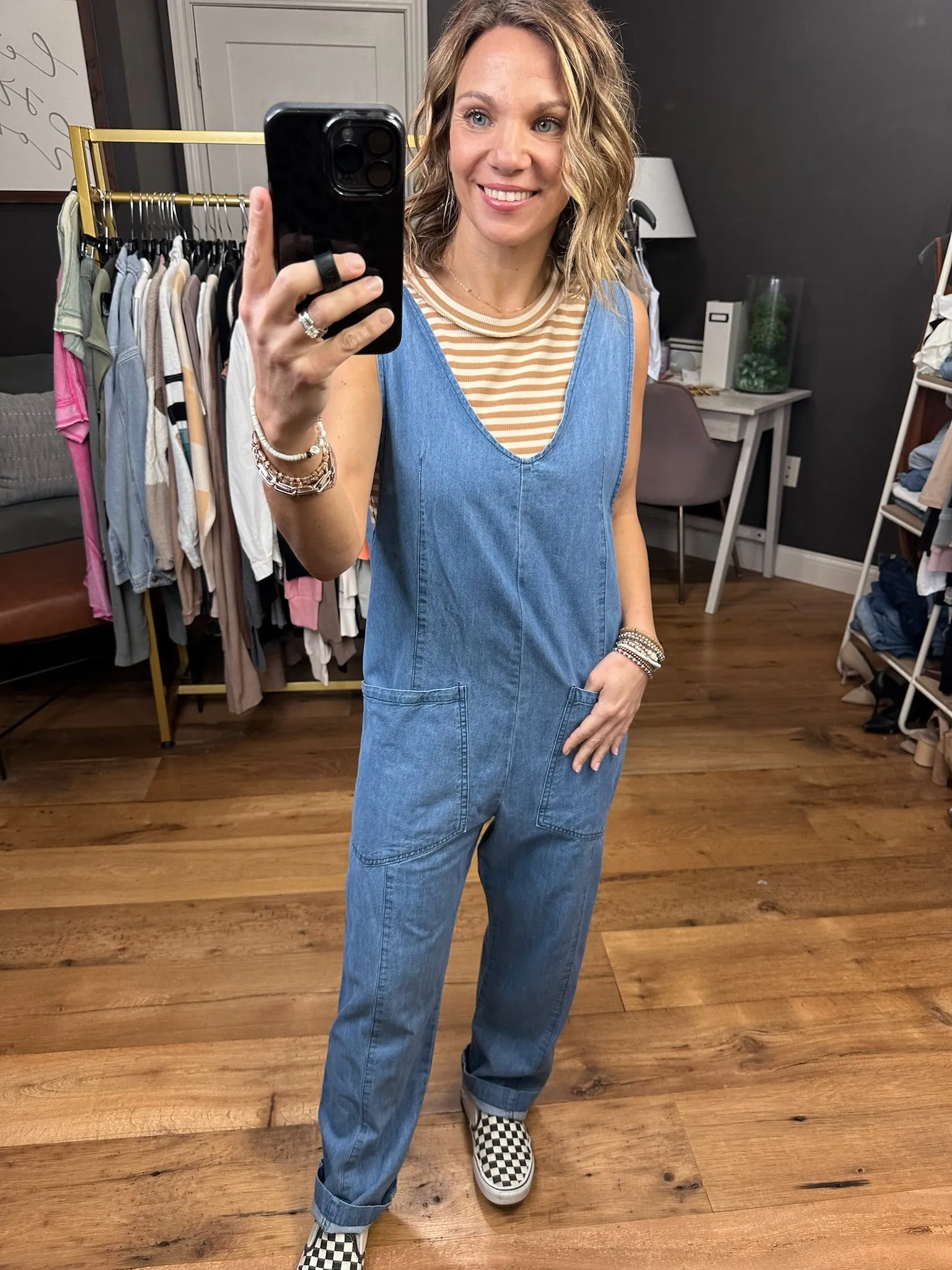 The Madison Denim Pocket Jumpsuit - Light Wash